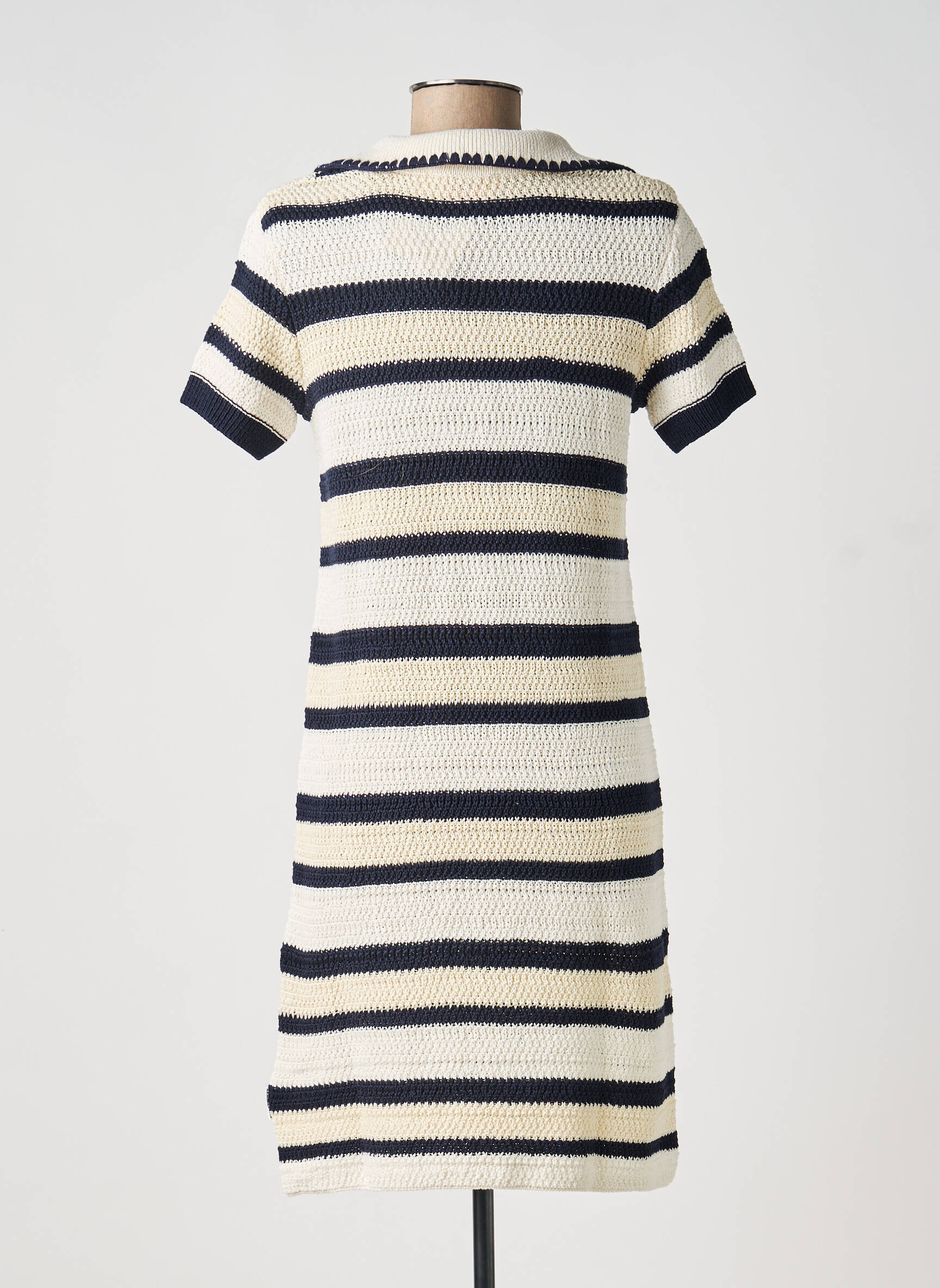 Rochie midi țesătură crep mâneci scurte albastru ARMEDANGELS femeie
