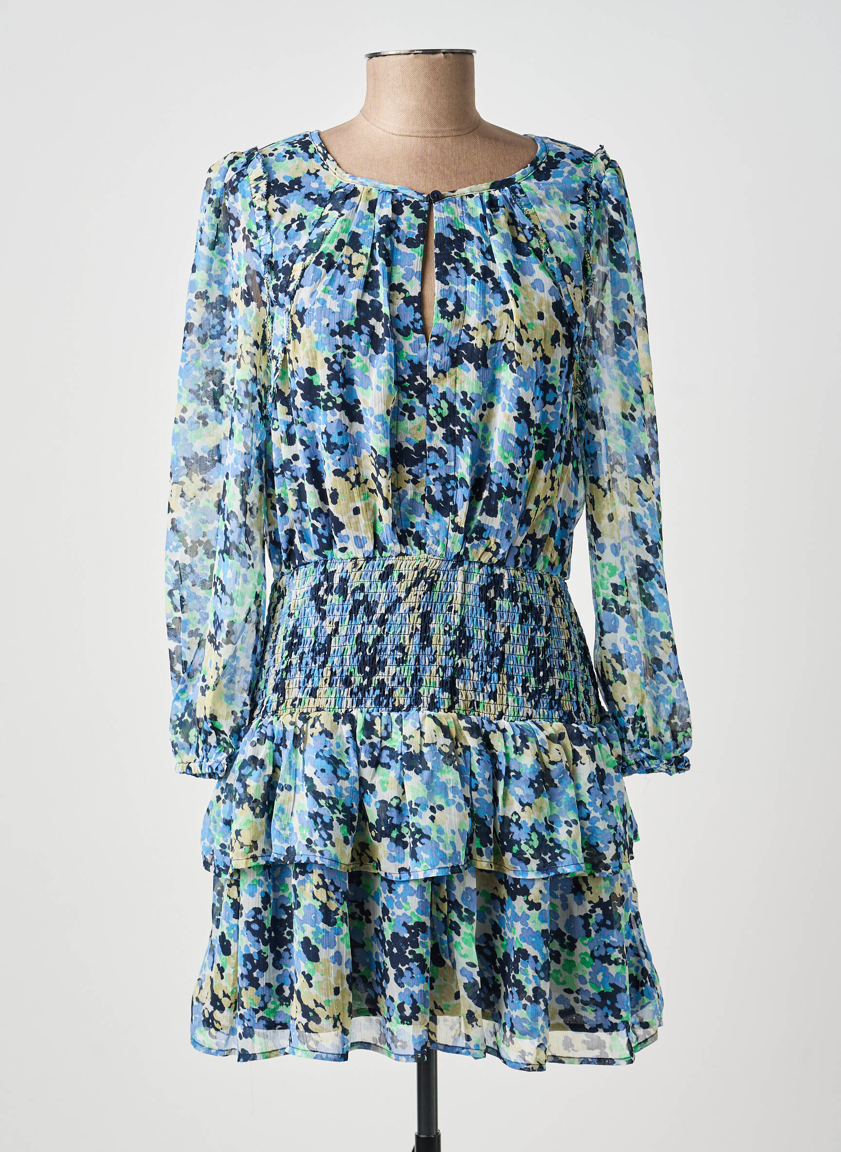 Rochie scurtă mâneci lungi mâneci lungi albastru PEPE JEANS femeie