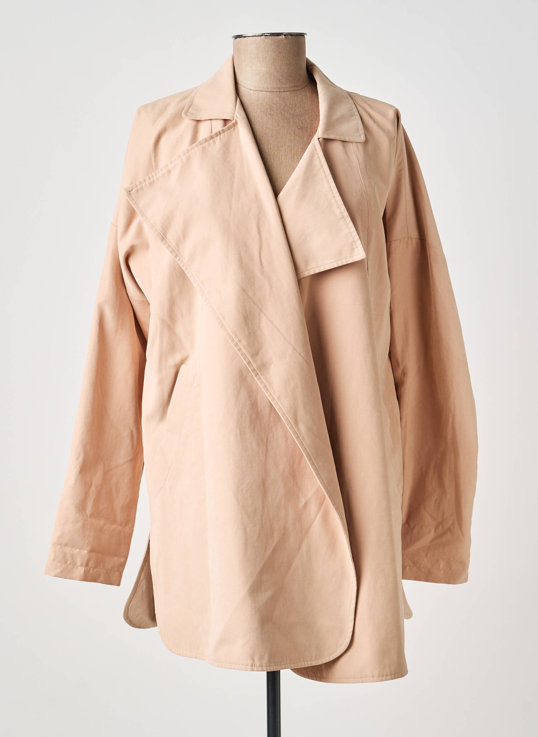 Trench țesătură poplin fără glugă roz TEDDY SMITH femeie