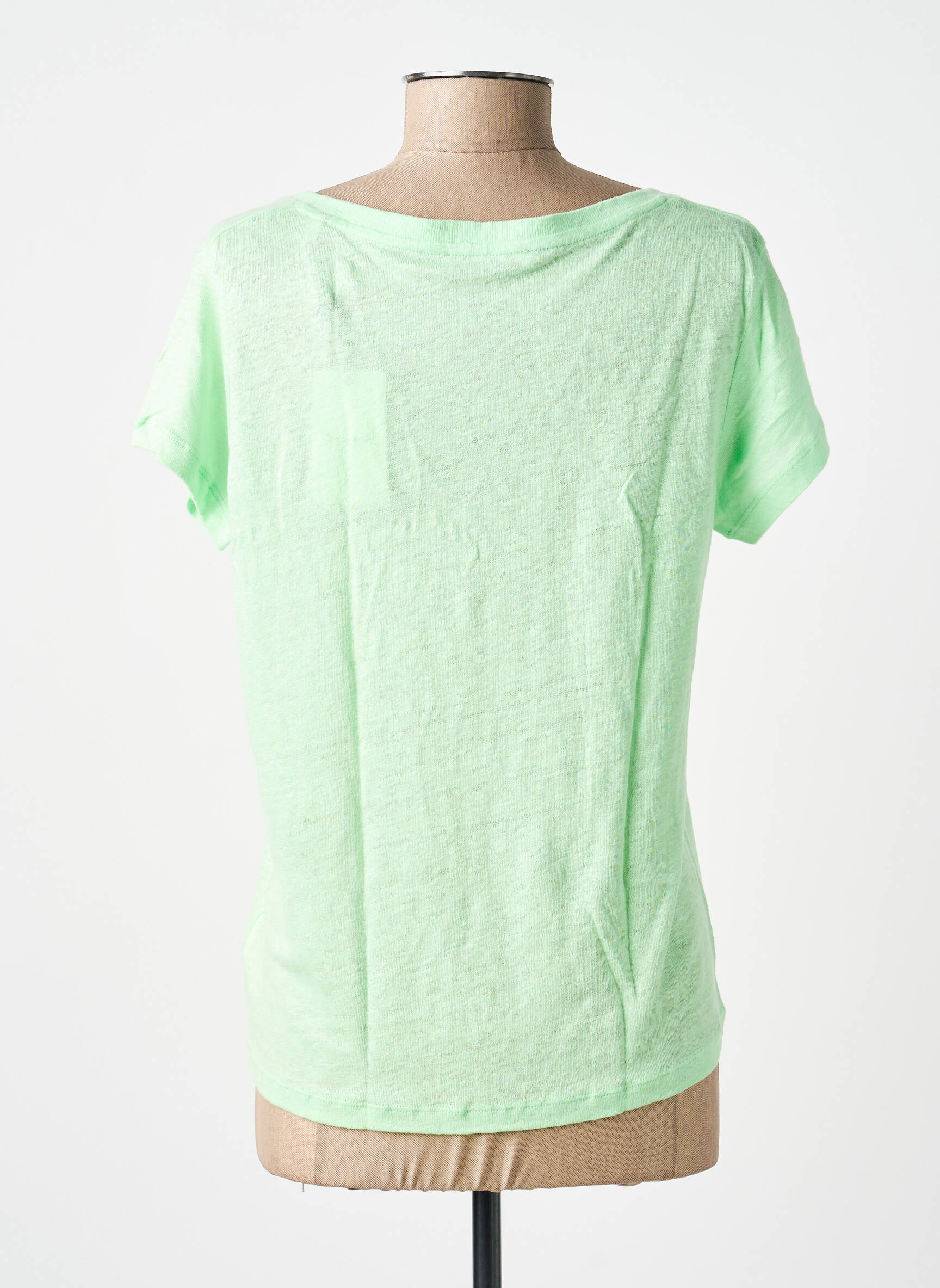 Tricou guler în v mâneci scurte verde PEPE JEANS femeie