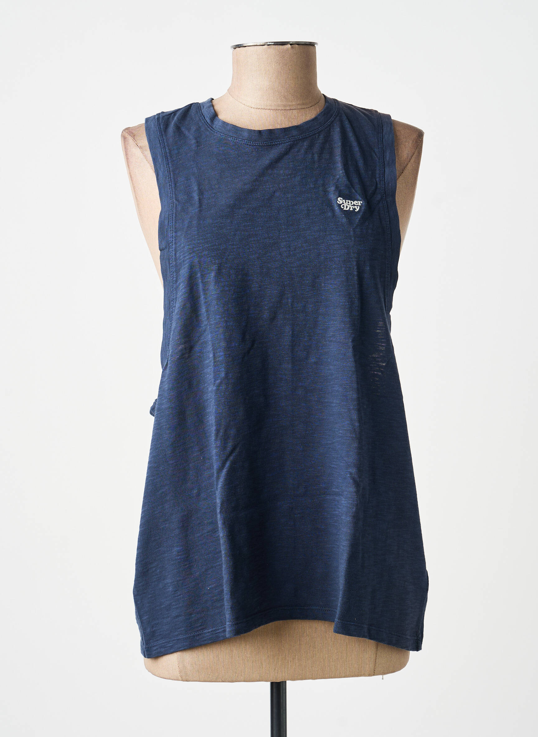 Maiou croială dreaptă fără mâneci albastru SUPERDRY femeie