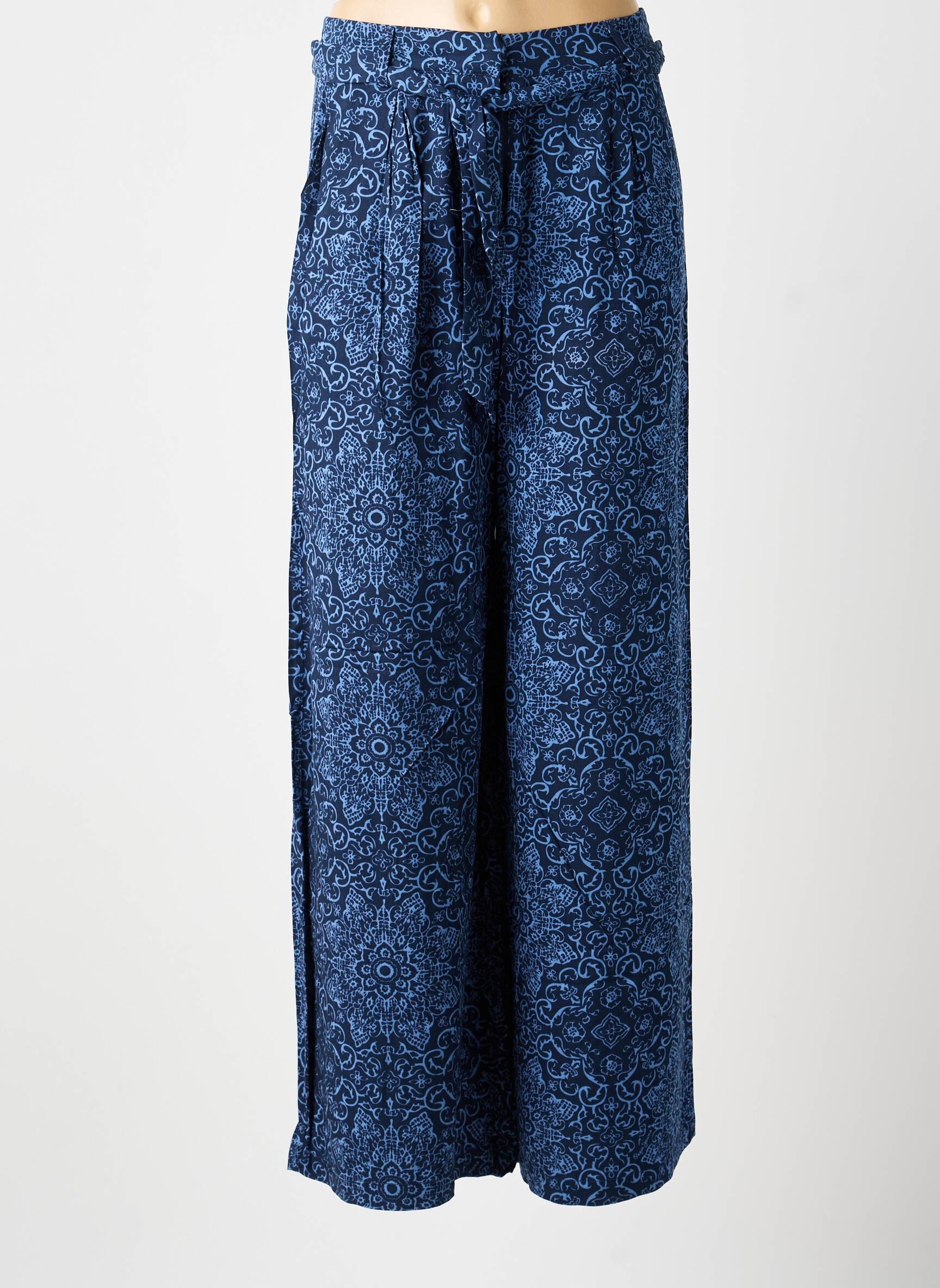 Pantalon larg țesătură poplin talie înaltă albastru PEPE JEANS femeie