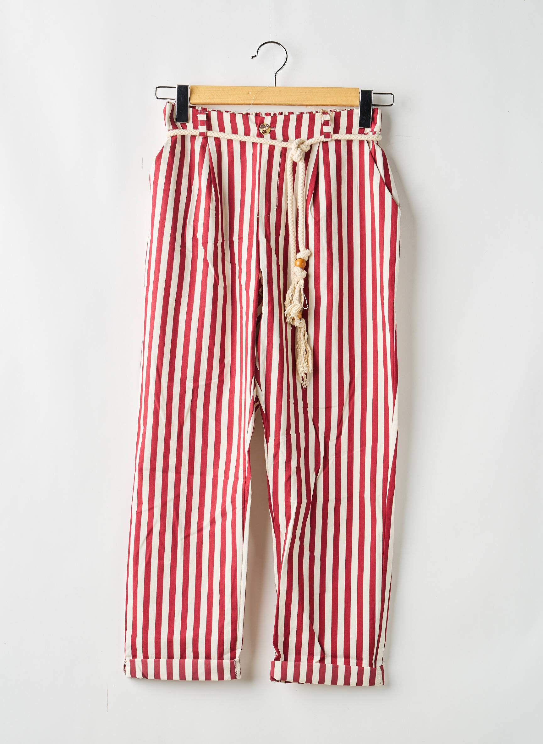 Pantalon drept țesătură poplin mărime normală roșu MARYLEY femeie