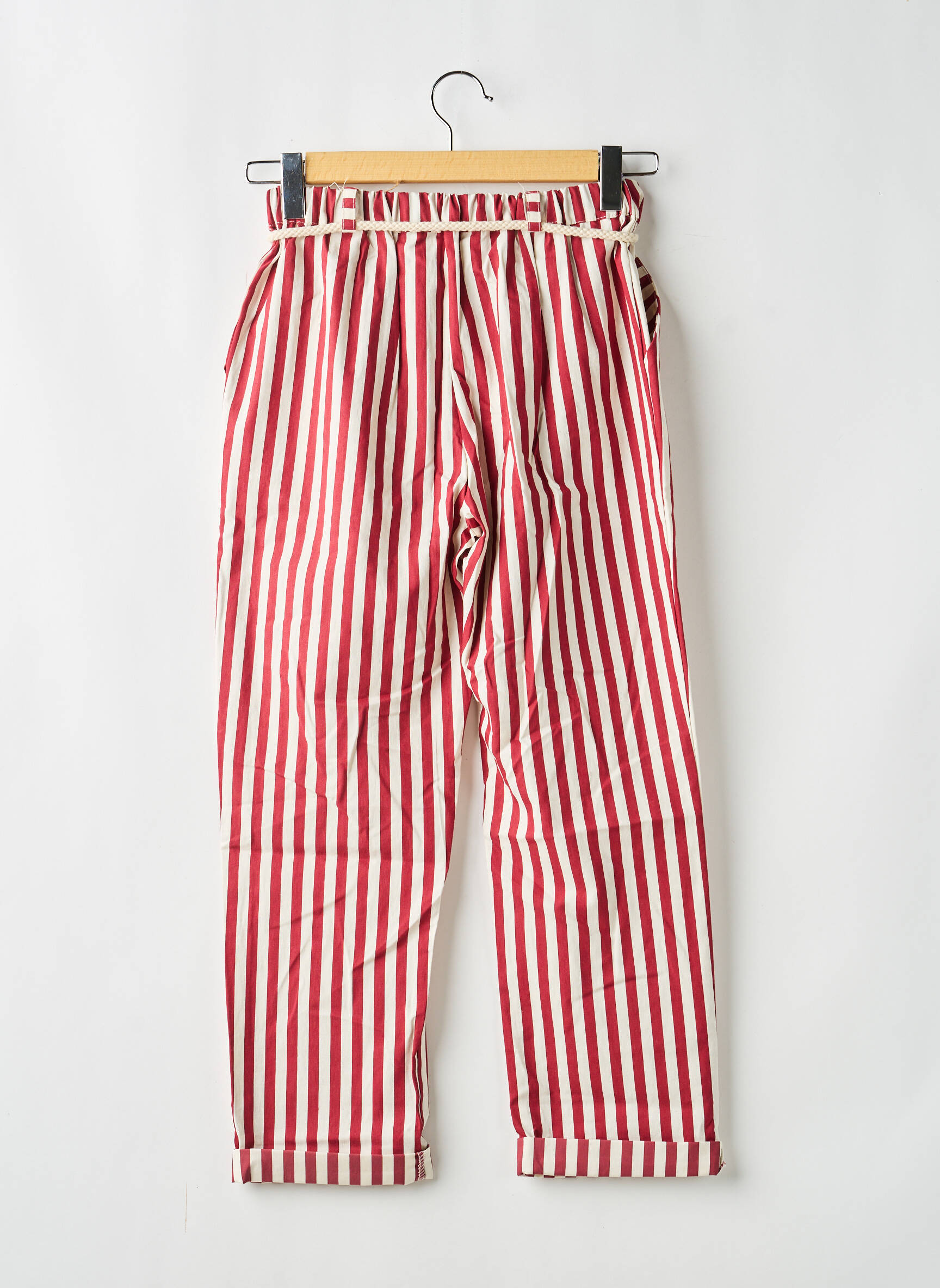 Pantalon drept țesătură poplin mărime normală roșu MARYLEY femeie