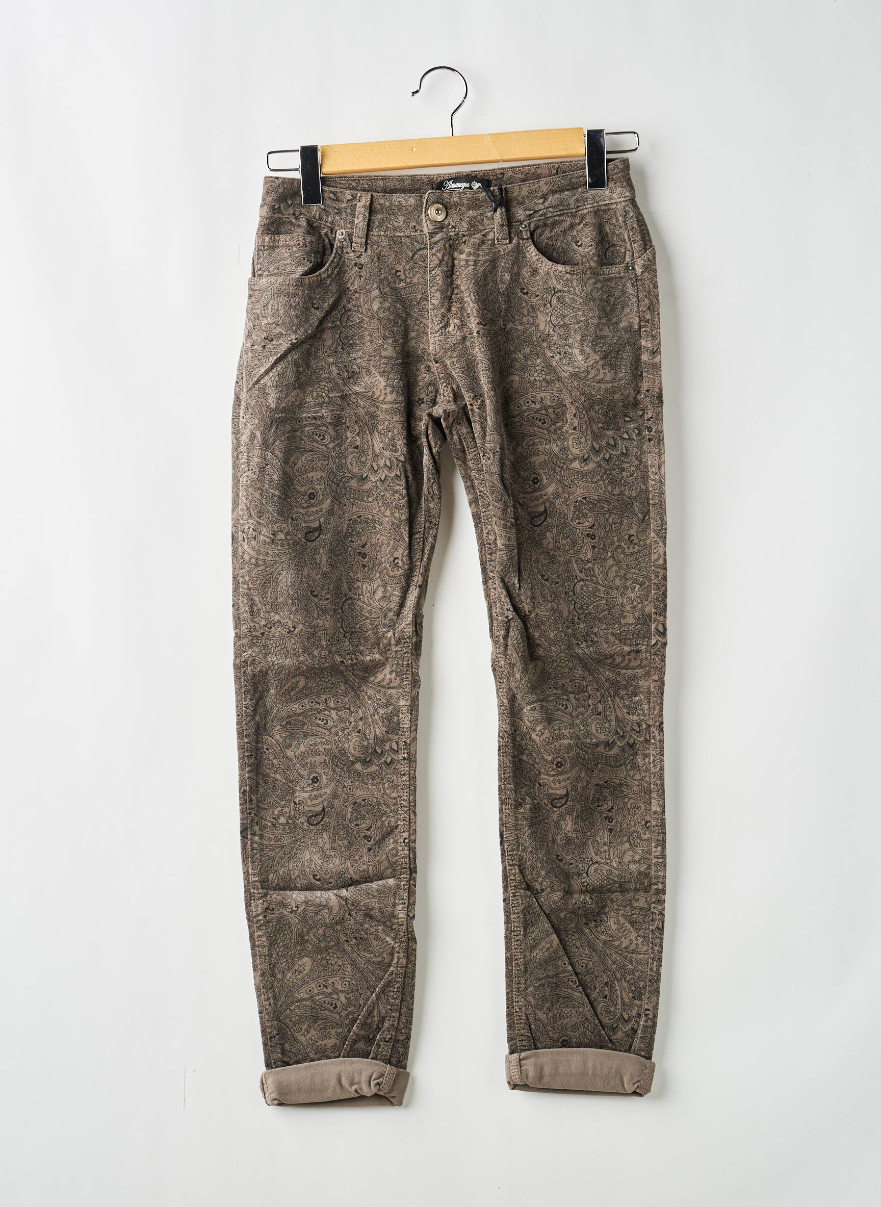 Pantalon slim elasticitate mărime normală gri ALMANEGRA femeie