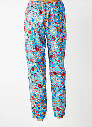 Pantalon drept țesătură crep mărime normală albastru KING KONG femeie