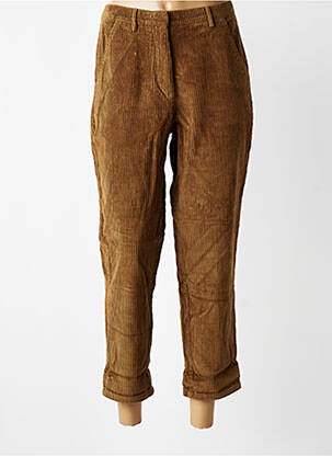 Pantalon chino închidere cu fermoar sub clapetă cu cârlig talie înaltă maro CHARLIE JOE femeie
