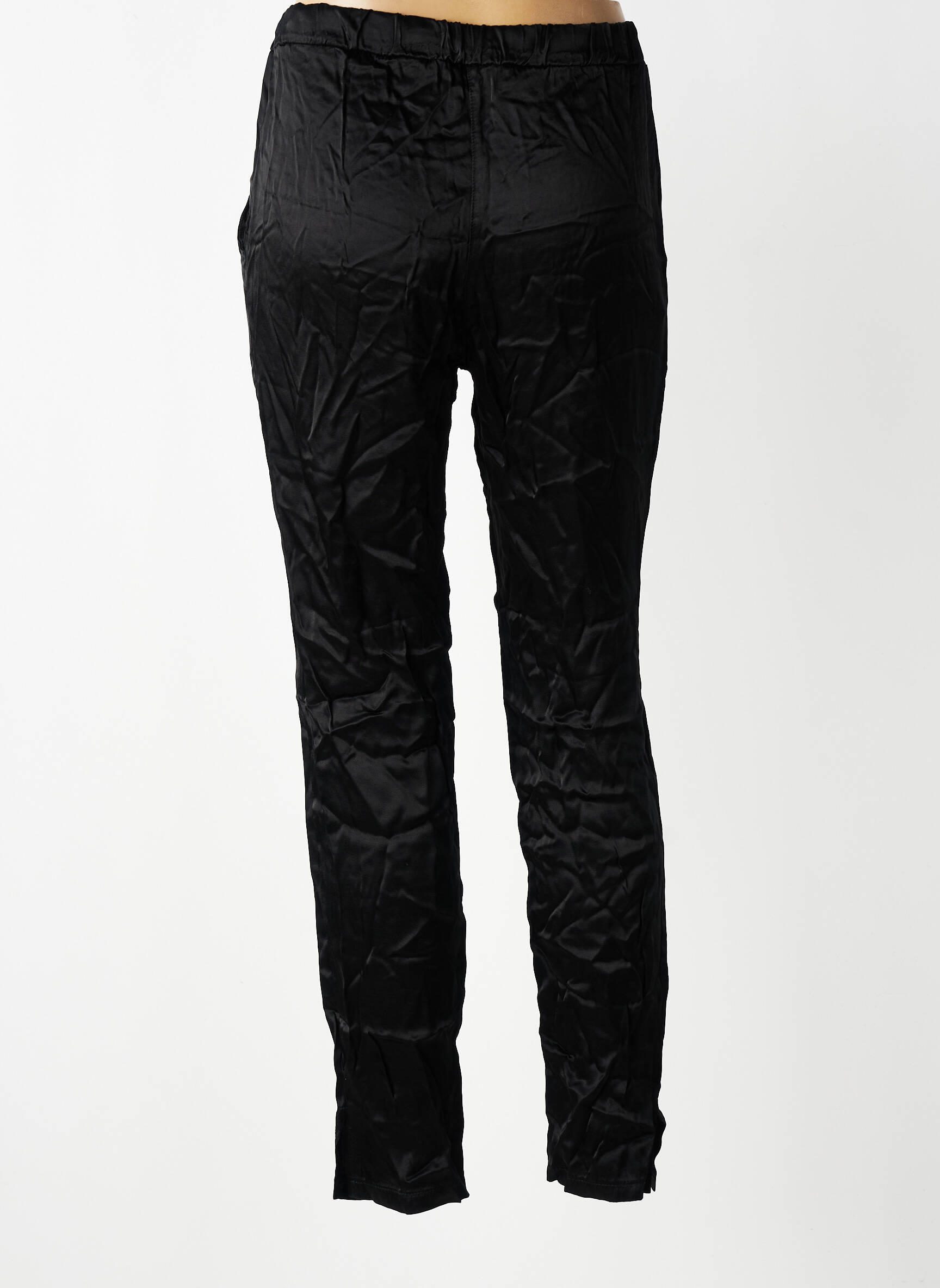 Pantalon slim talie elastică mărime normală negru ANGELA DAVIS femeie