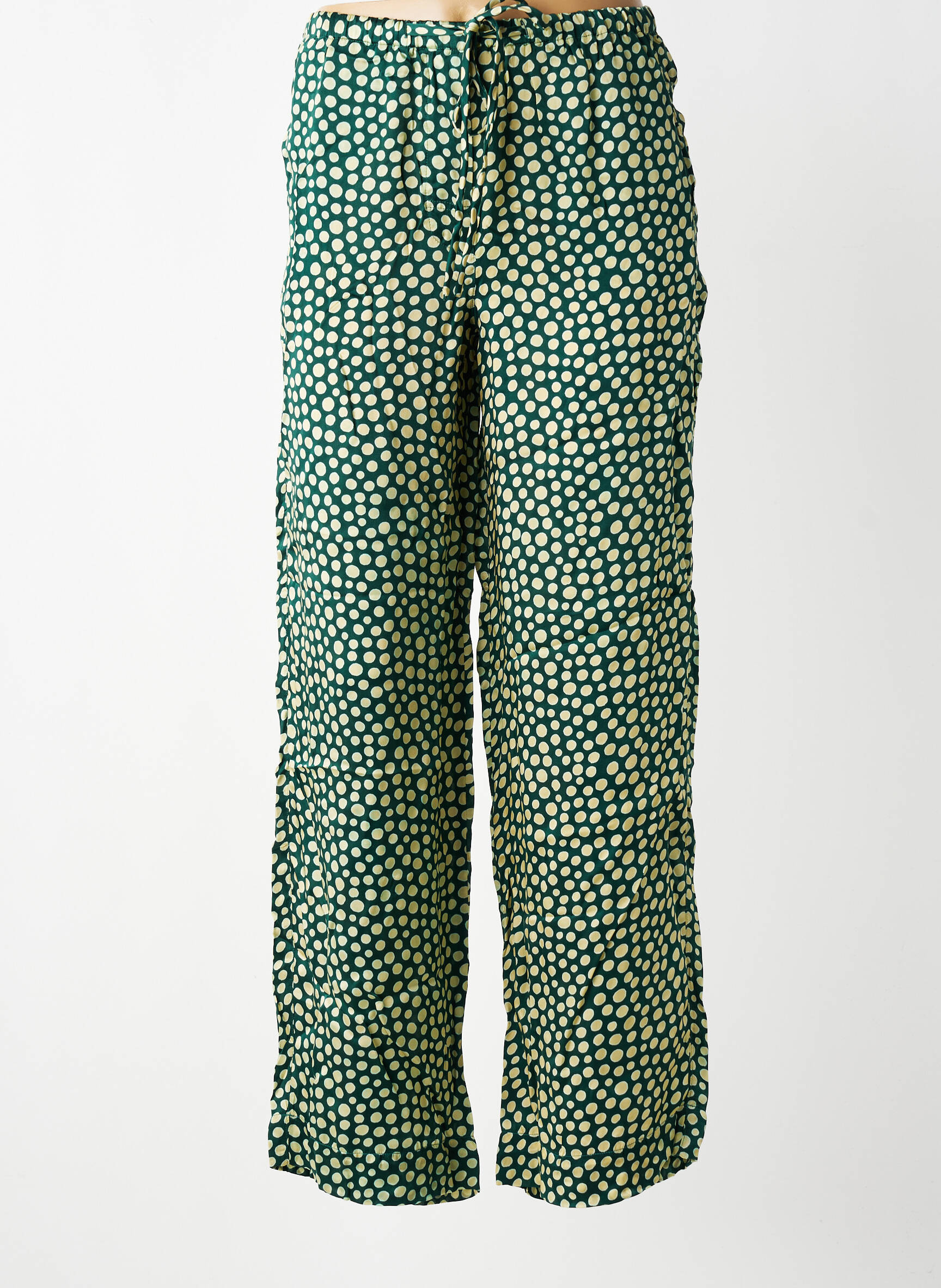 Pantalon drept talie elastică mărime normală verde CHARLIE JOE femeie