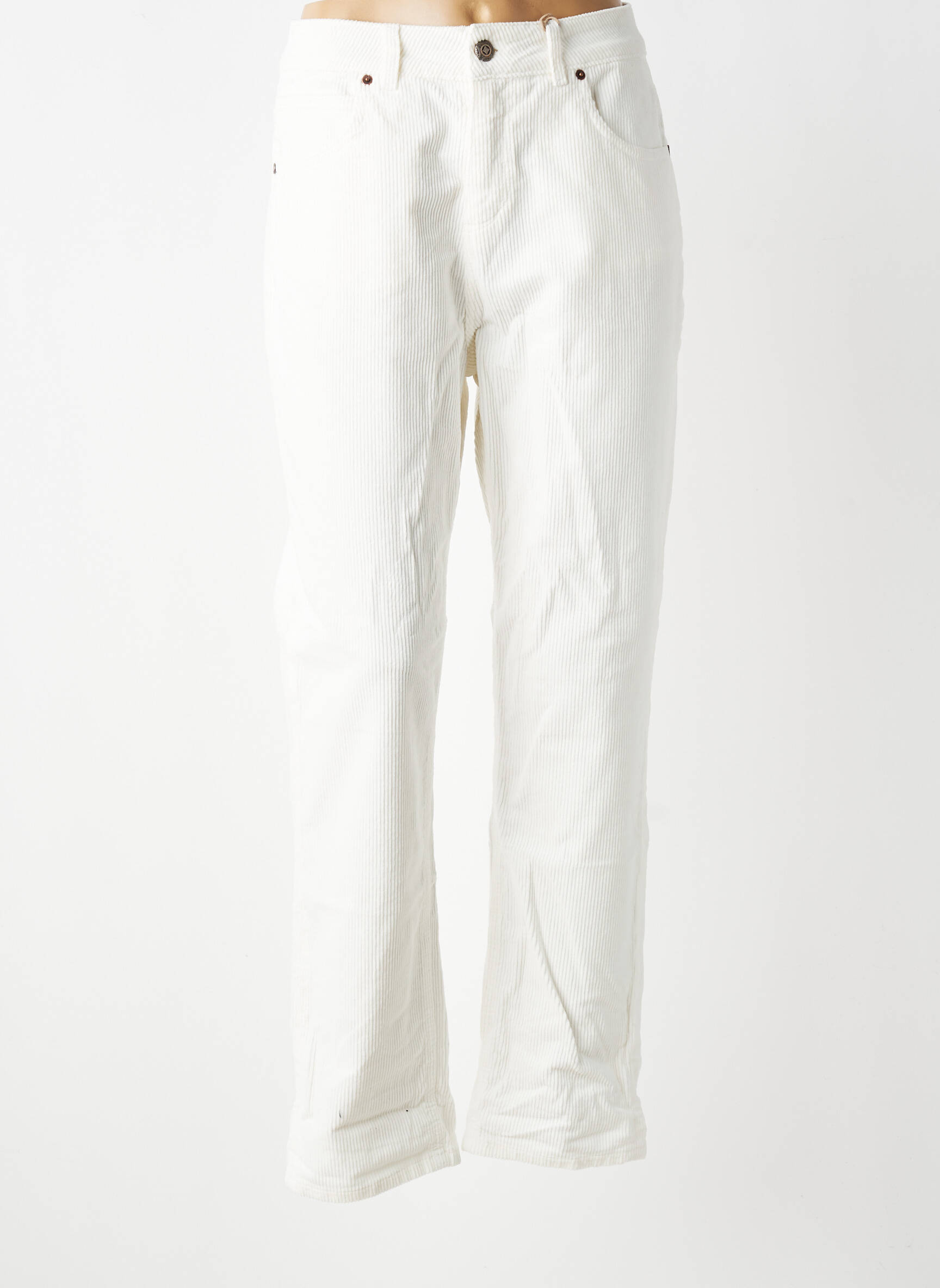 Pantalon drept elasticitate mărime normală bej ALMANEGRA femeie