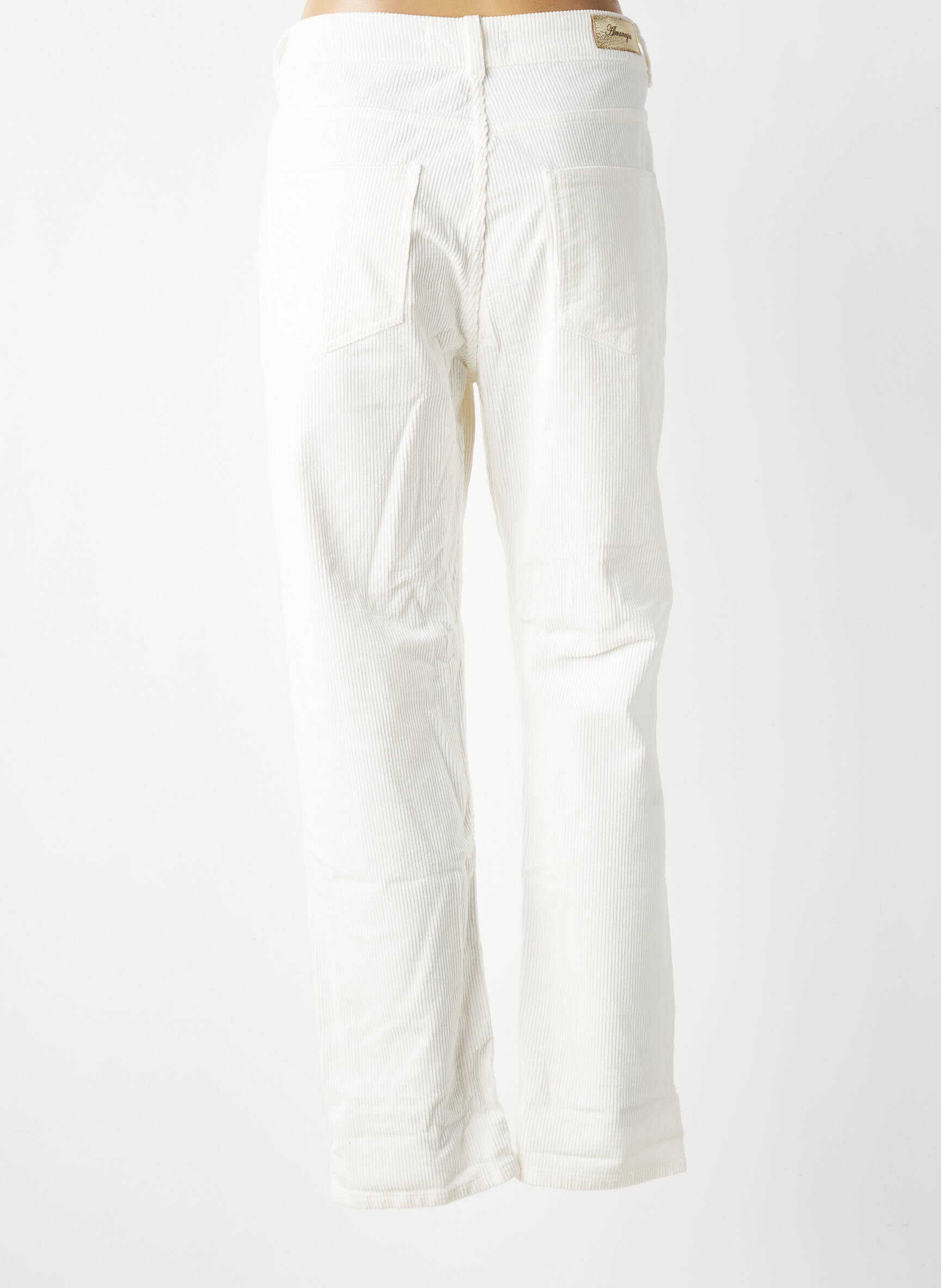 Pantalon drept elasticitate mărime normală bej ALMANEGRA femeie