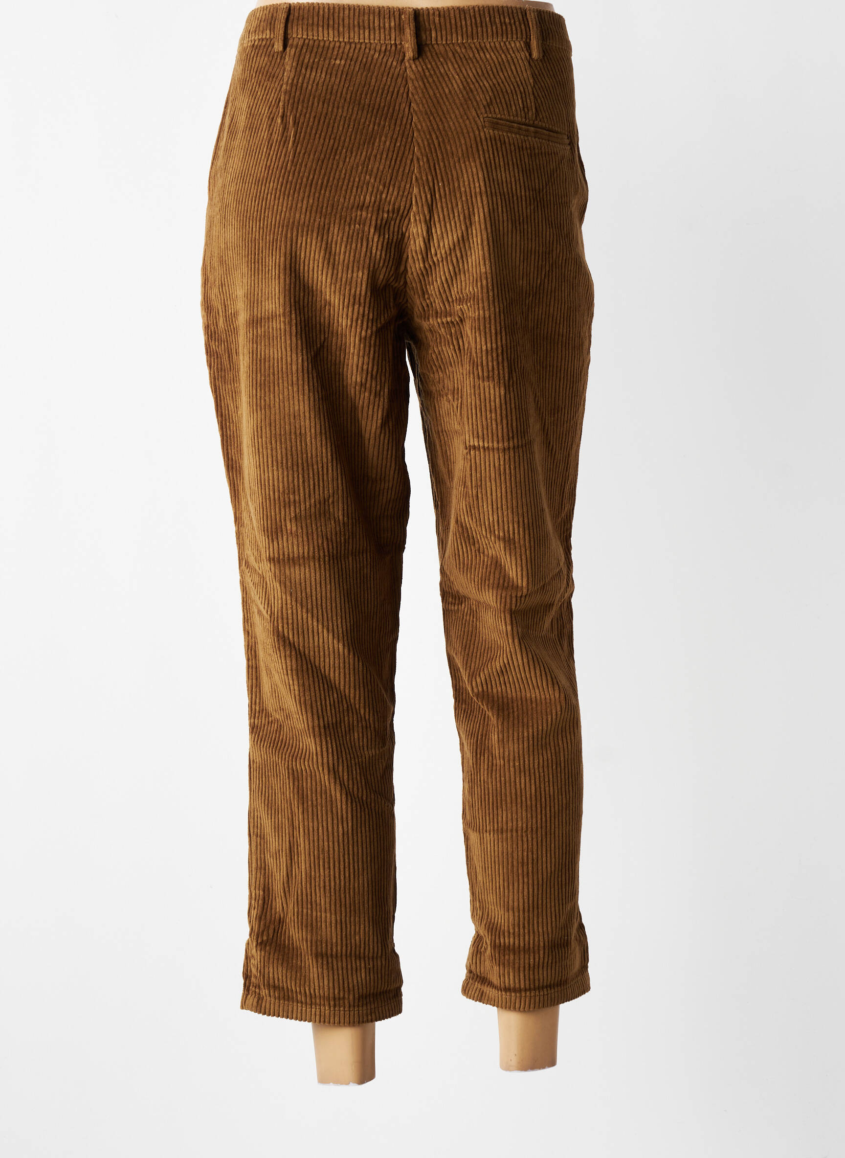 Pantalon chino închidere cu fermoar sub clapetă cu cârlig talie înaltă maro CHARLIE JOE femeie