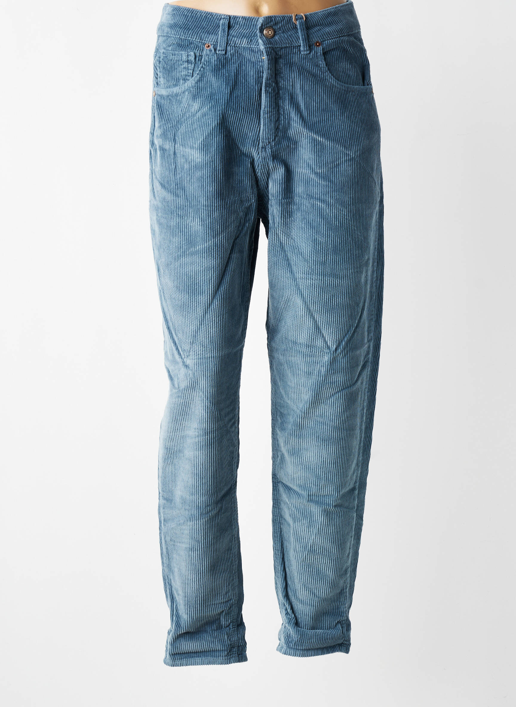 Pantalon slim talie înaltă talie înaltă albastru ALMANEGRA femeie