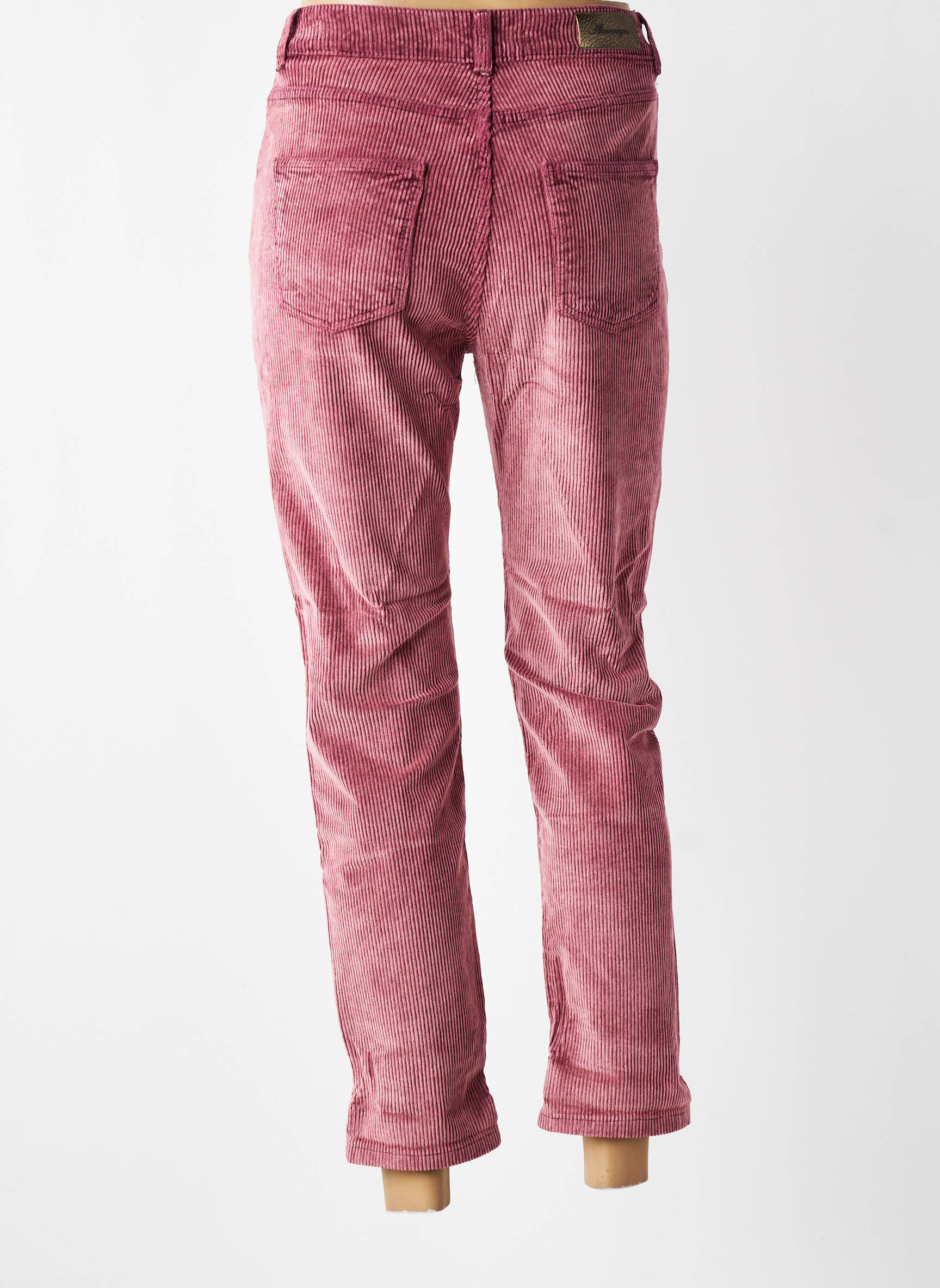 Pantalon slim talie înaltă talie înaltă roz ALMANEGRA femeie