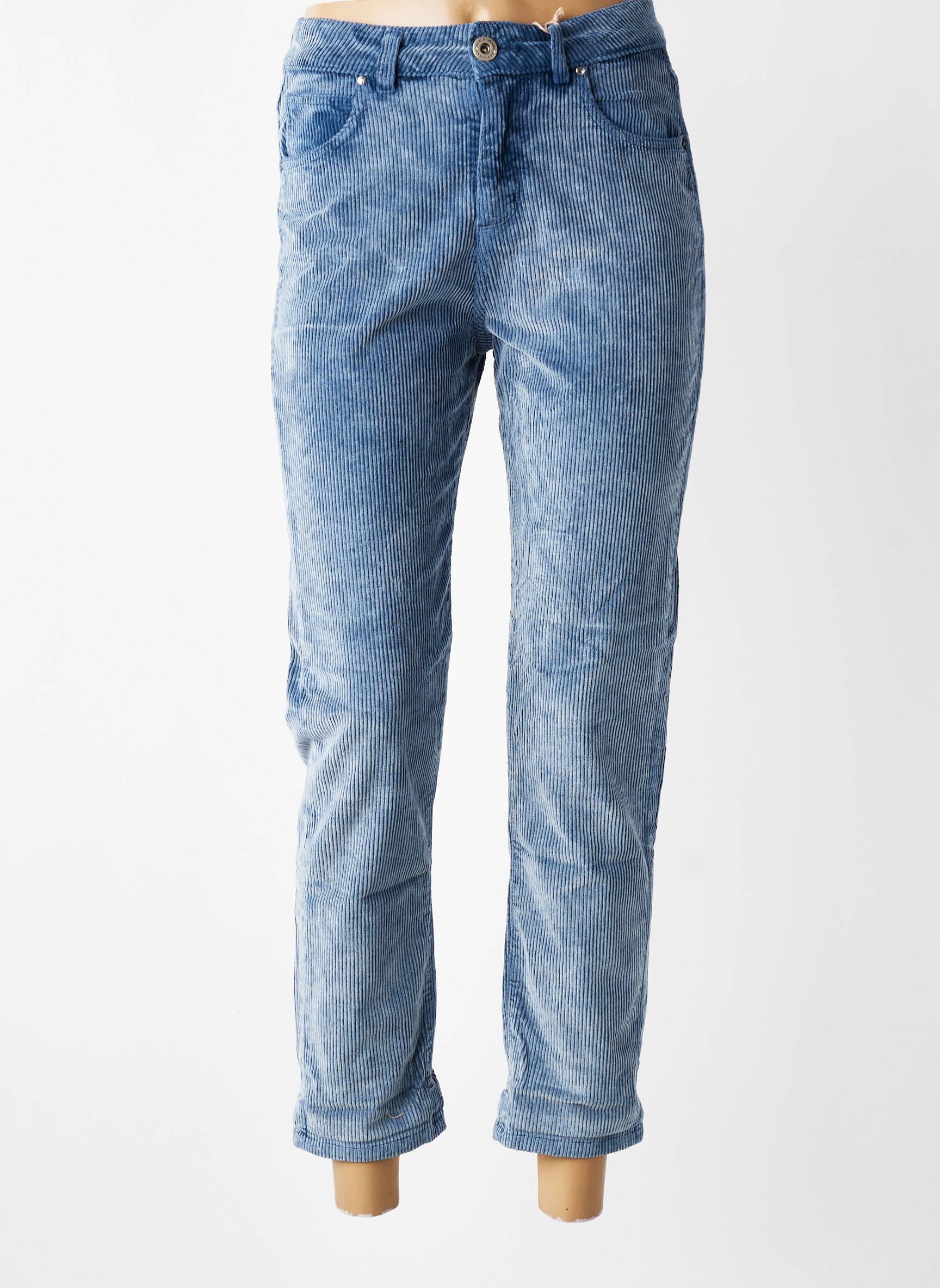 Pantalon slim talie înaltă talie înaltă albastru ALMANEGRA femeie