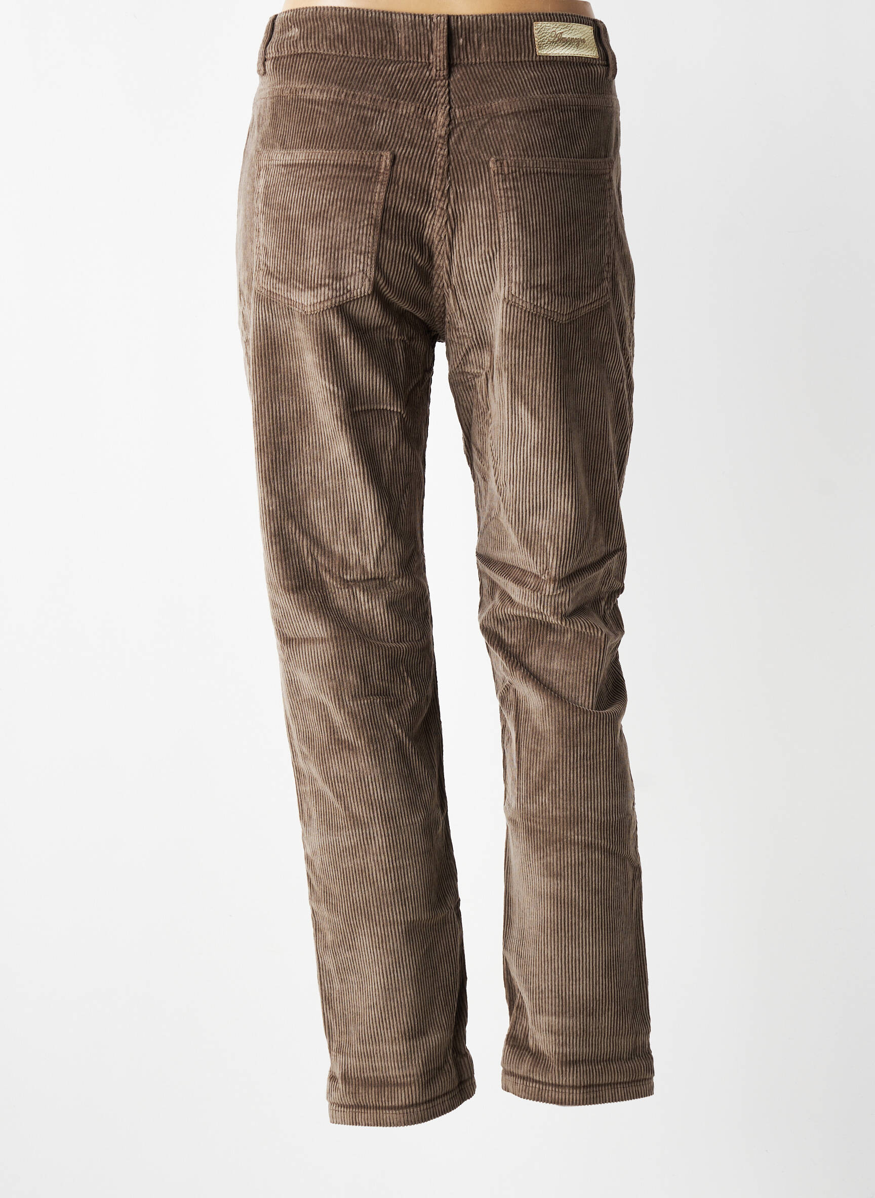 Pantalon slim talie înaltă talie înaltă maro ALMANEGRA femeie