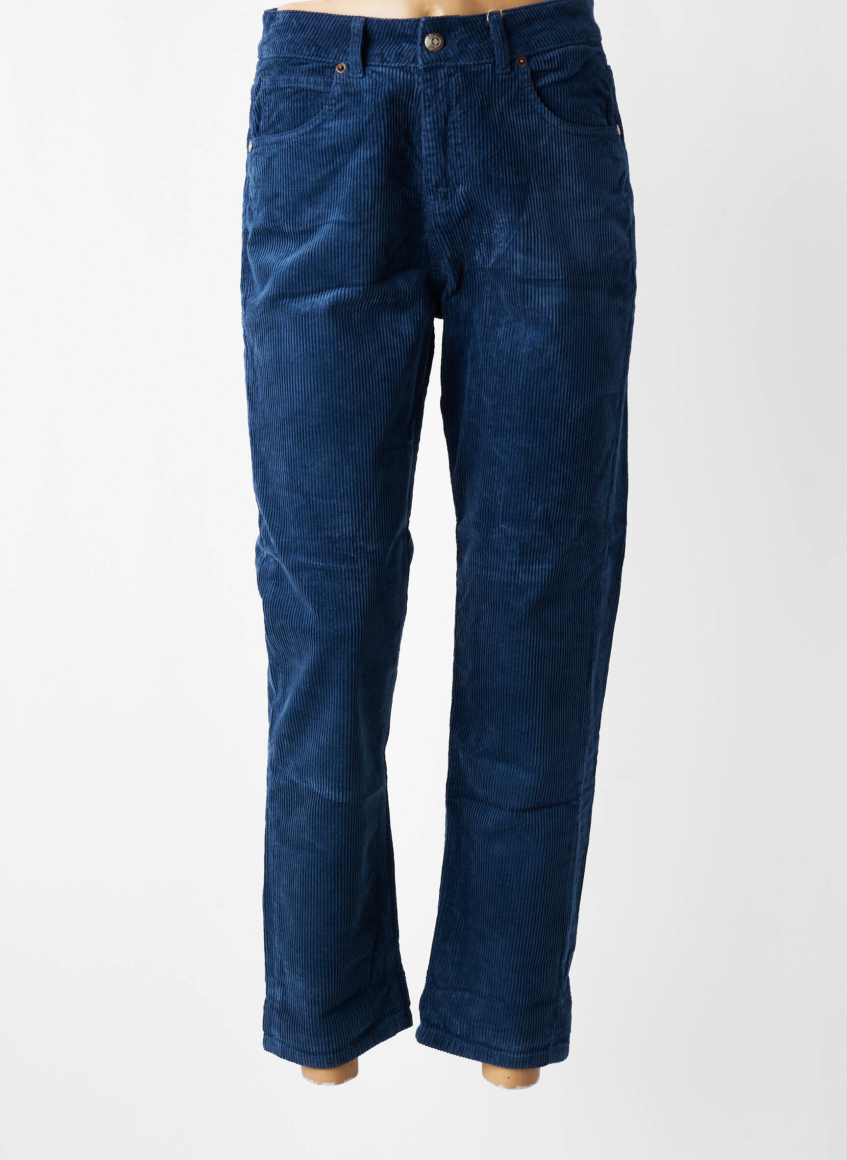 Pantalon slim talie înaltă talie înaltă albastru ALMANEGRA femeie