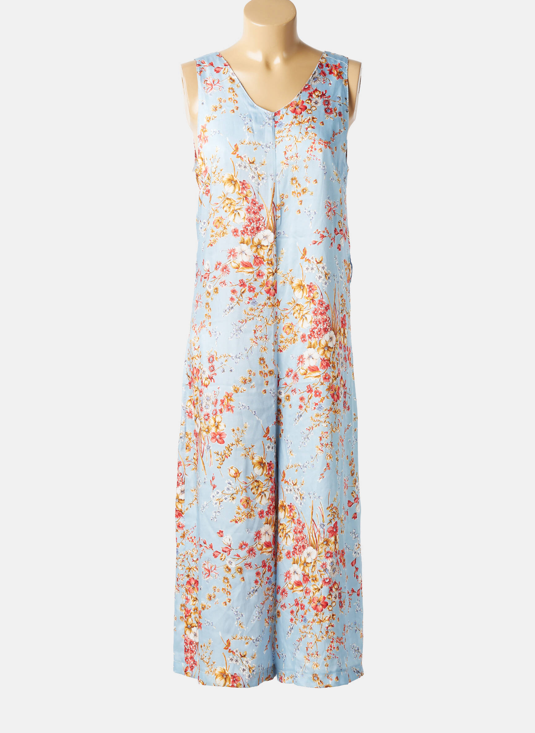 Salopetă-pantalon închidere cu fermoar la spate fără mâneci albastru MARYLEY femeie