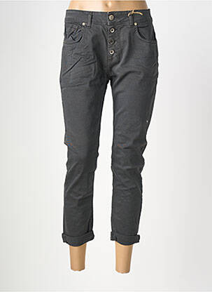 Pantalon 7/8 elasticitate mărime normală negru ALMANEGRA femeie
