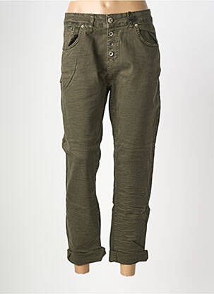 Pantalon 7/8 elasticitate mărime normală verde ALMANEGRA femeie
