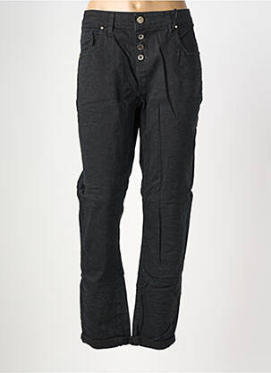 Pantalon 7/8 elasticitate mărime normală negru ALMANEGRA femeie