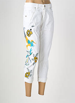 Pantalon 7/8 elasticitate mărime normală alb BELLAWAY femeie