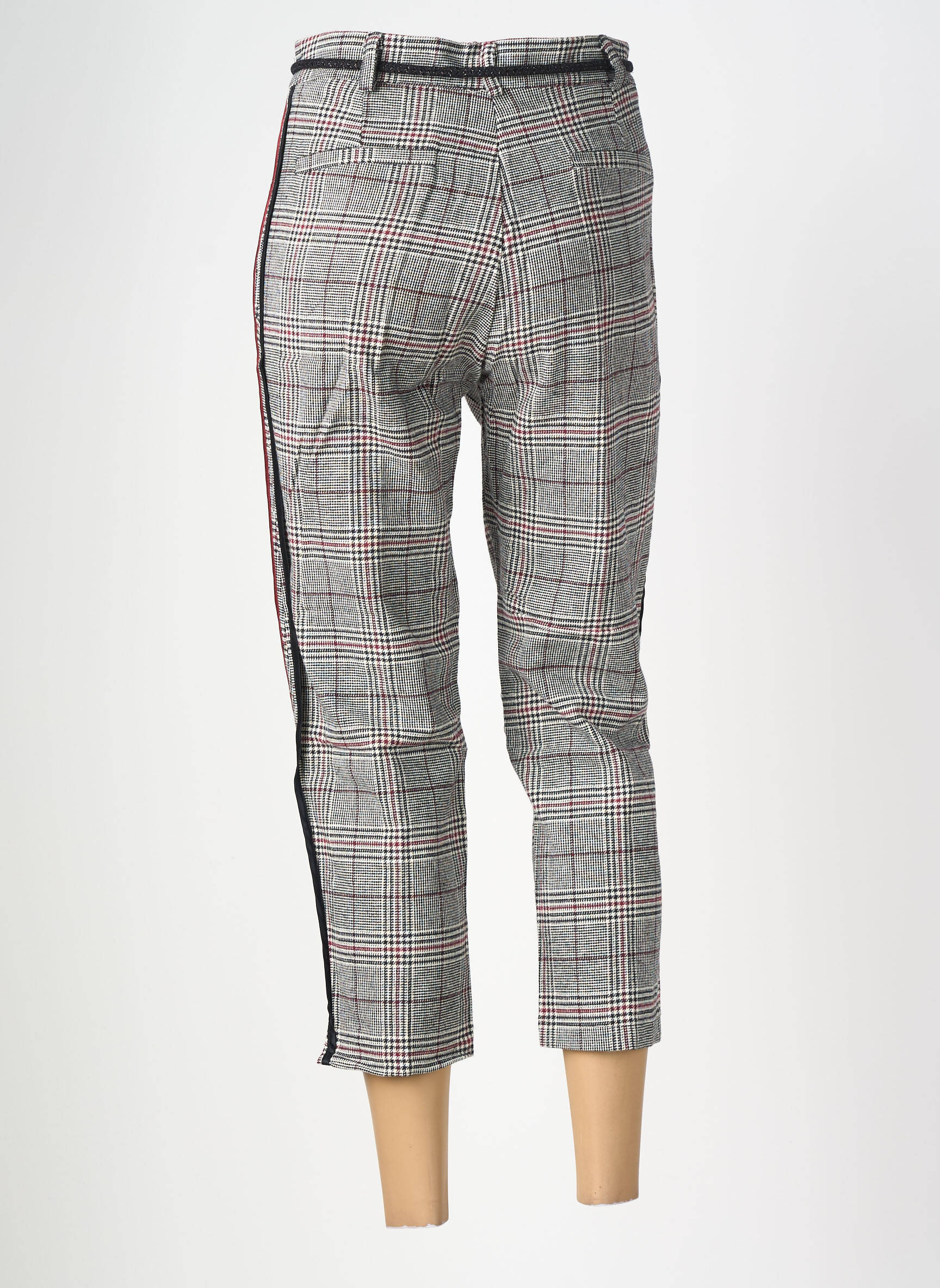 Pantalon 7/8 închidere cu fermoar sub clapetă cu nasturi mărime normală gri MARYLEY femeie