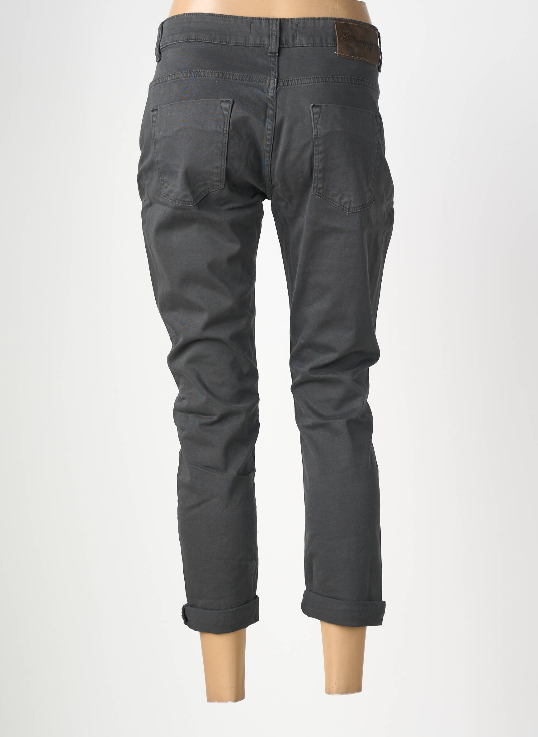 Pantalon 7/8 elasticitate mărime normală negru ALMANEGRA femeie