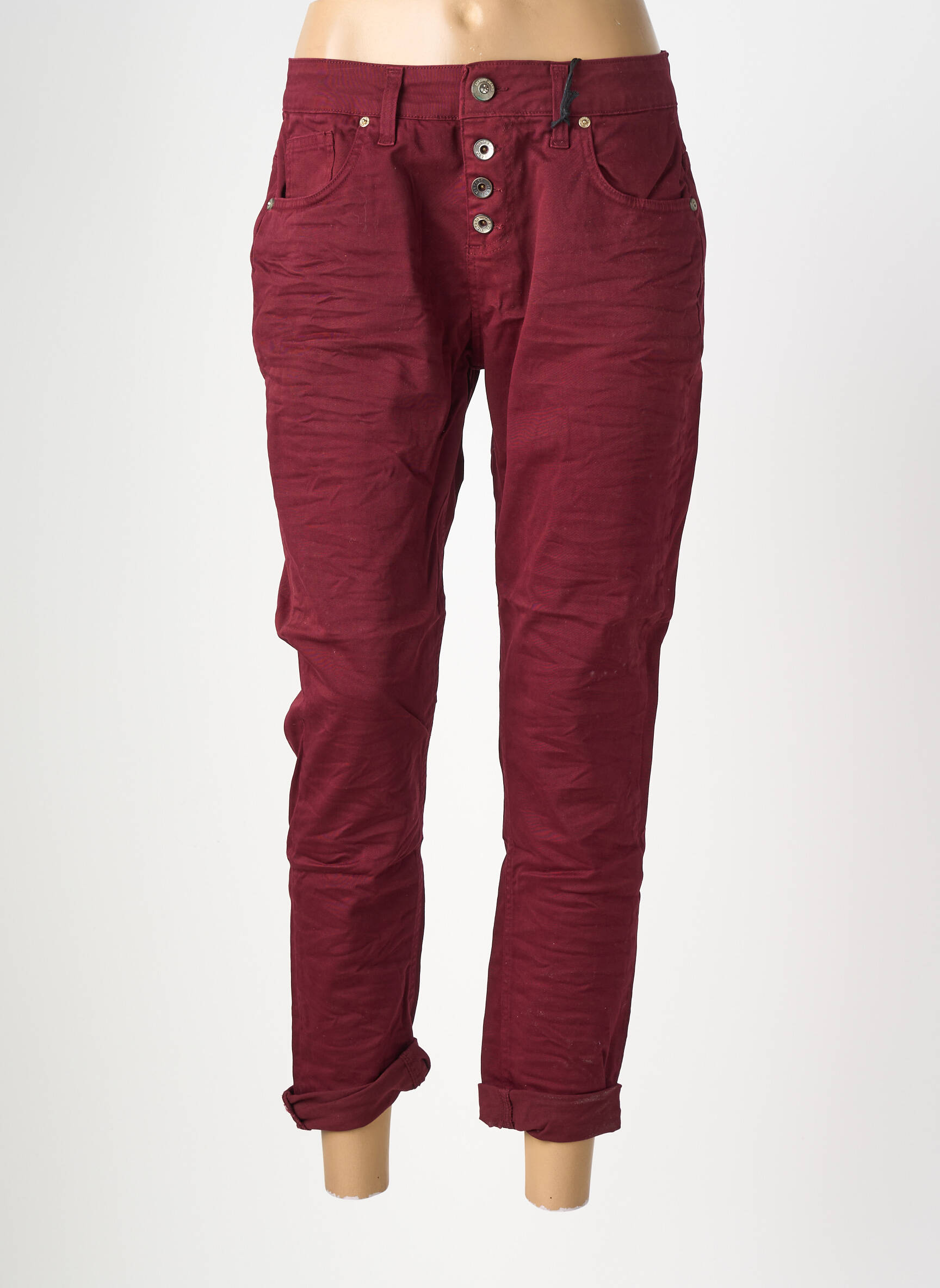 Pantalon 7/8 elasticitate mărime normală roșu ALMANEGRA femeie