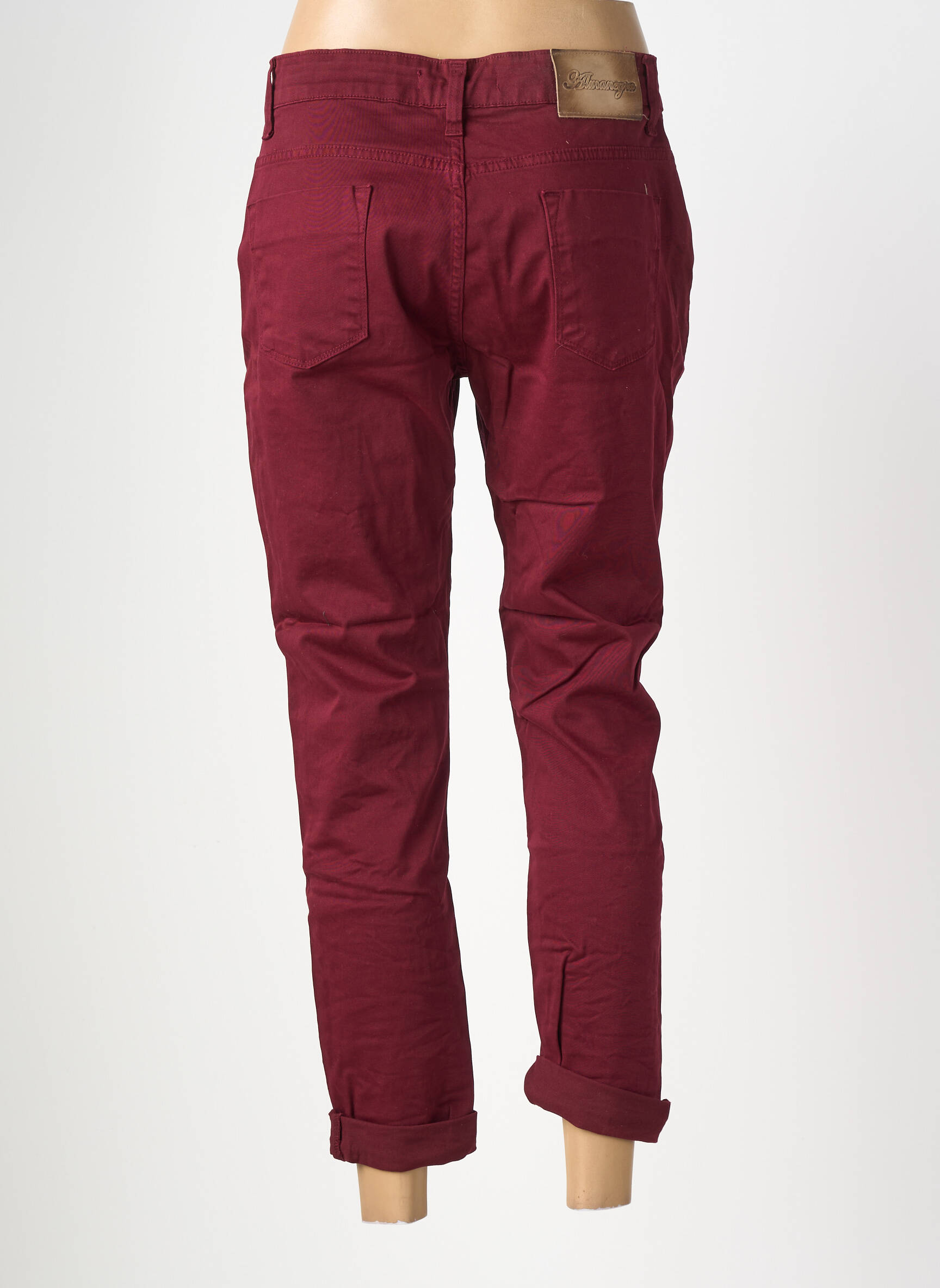 Pantalon 7/8 elasticitate mărime normală roșu ALMANEGRA femeie