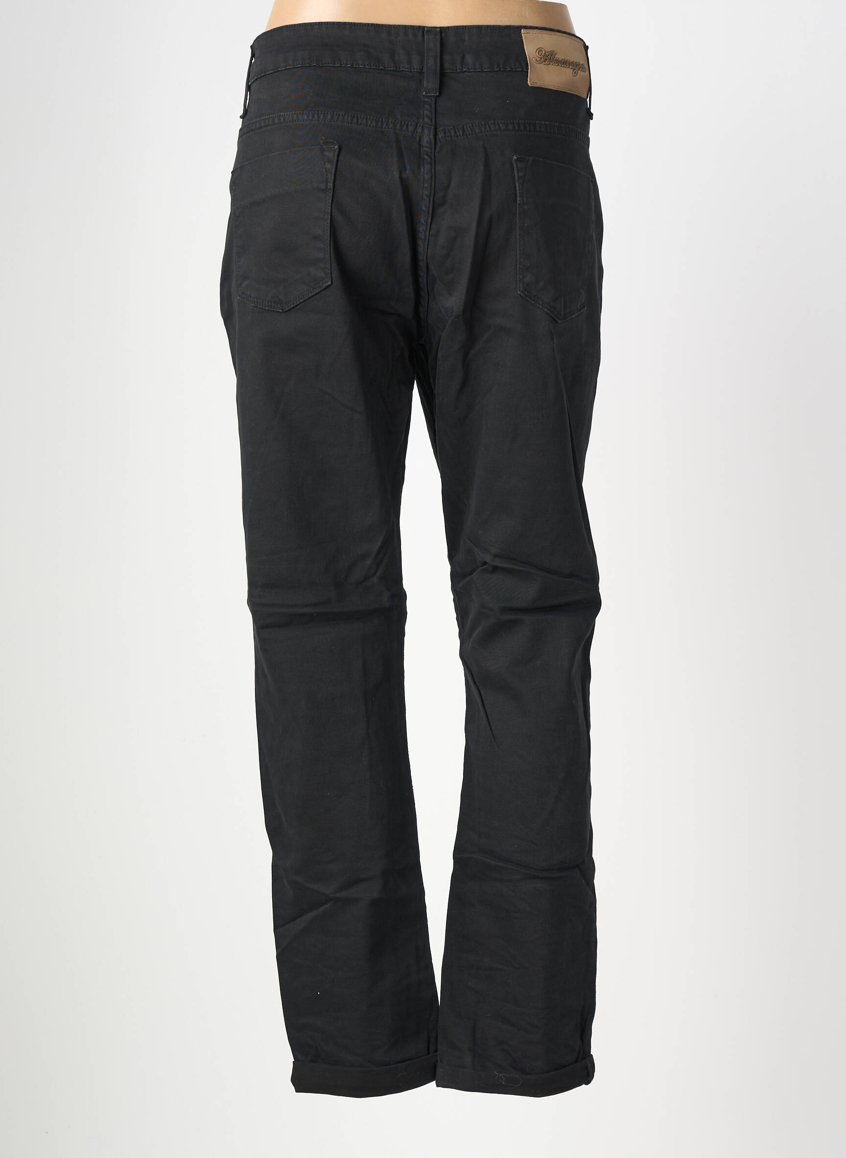 Pantalon 7/8 elasticitate mărime normală negru ALMANEGRA femeie