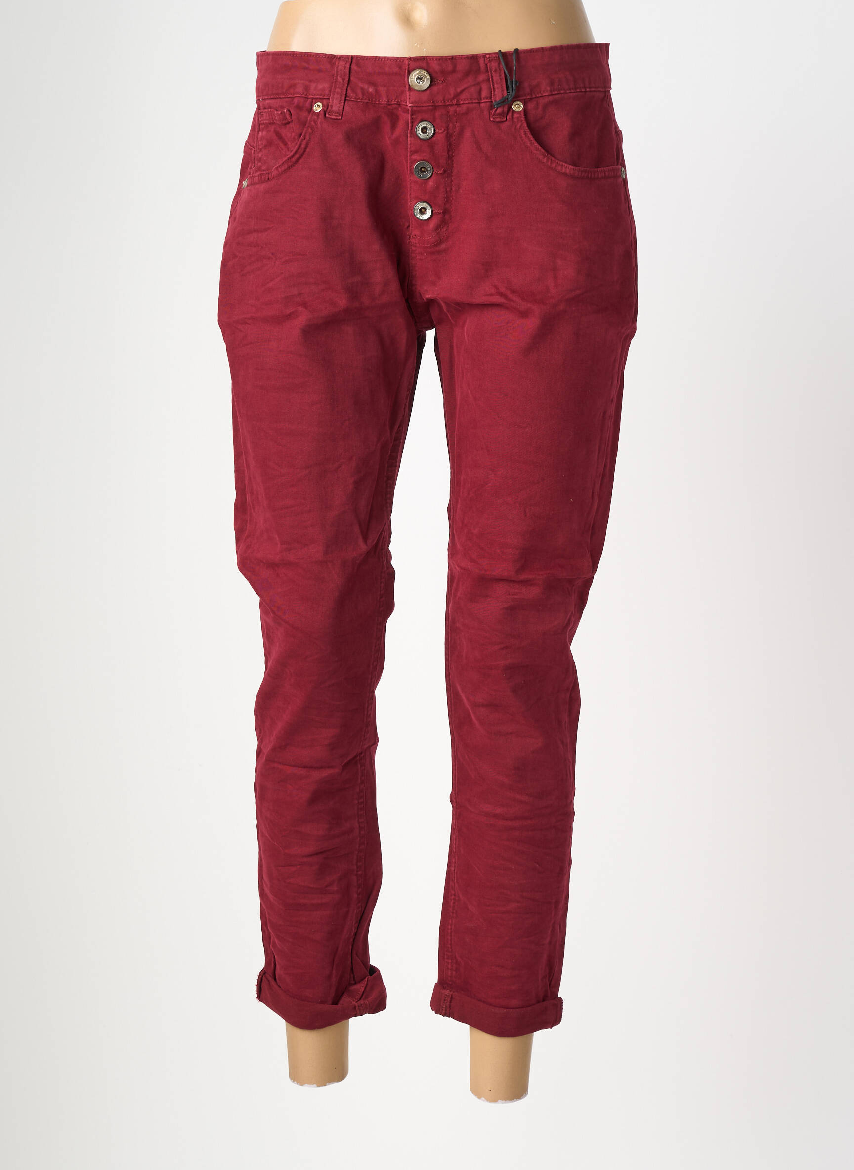 Pantalon 7/8 elasticitate mărime normală roșu ALMANEGRA femeie