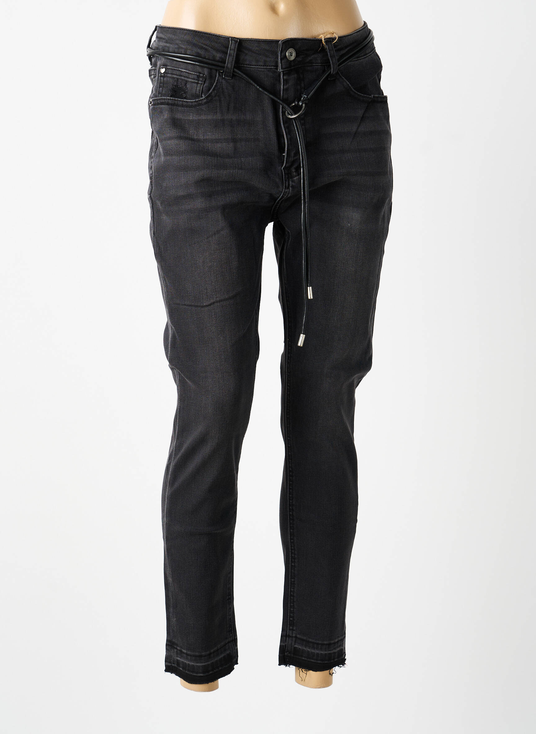 Blugi cu croială dreaptă broderie cu nituri mărime normală negru DENIM DAYS femeie