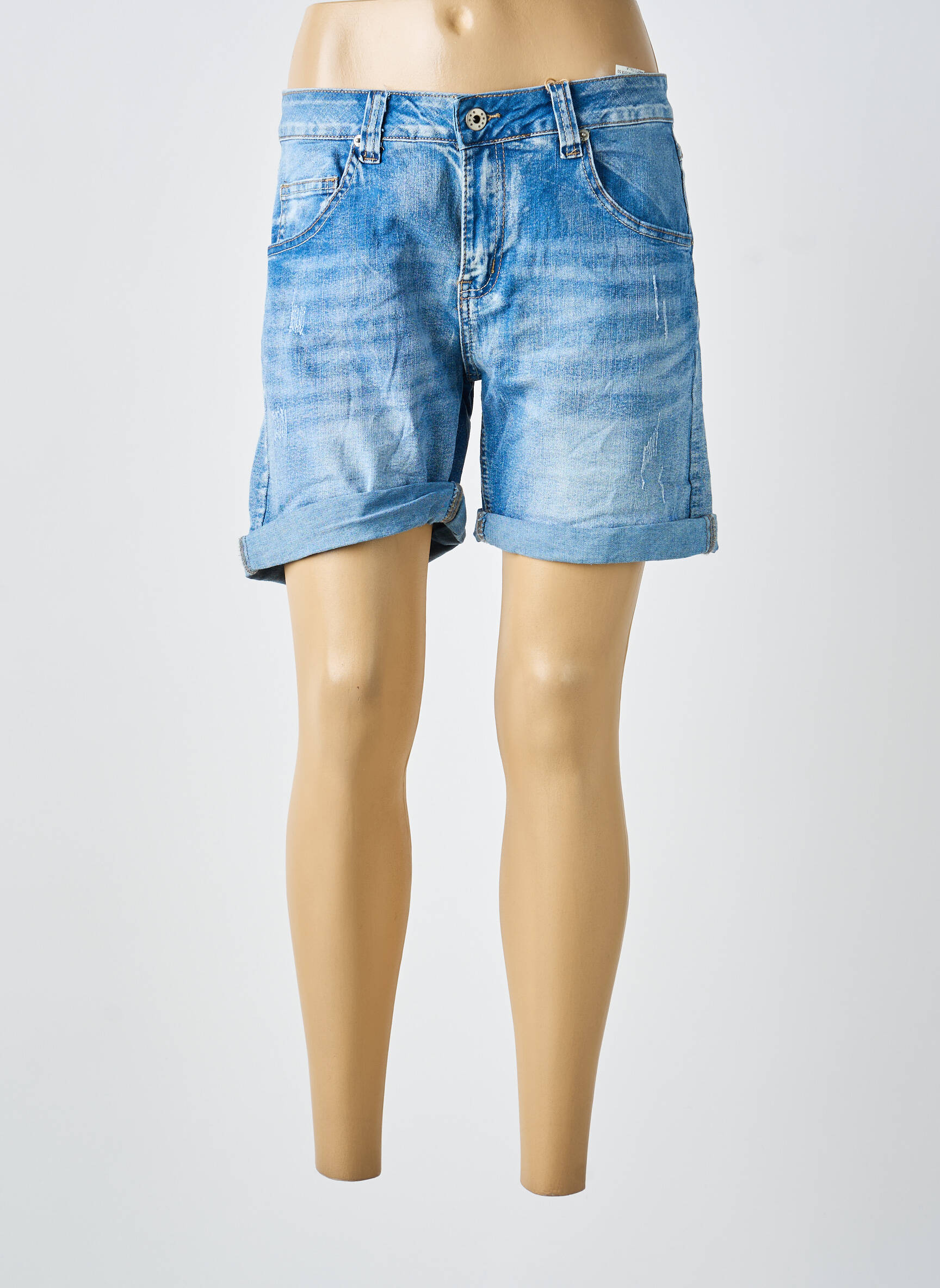 Șort țesătură denim mărime normală albastru DENIM femeie