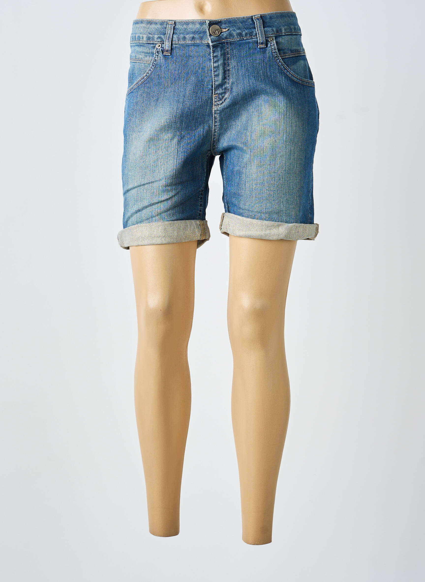 Șort țesătură denim mărime normală albastru ALMANEGRA femeie