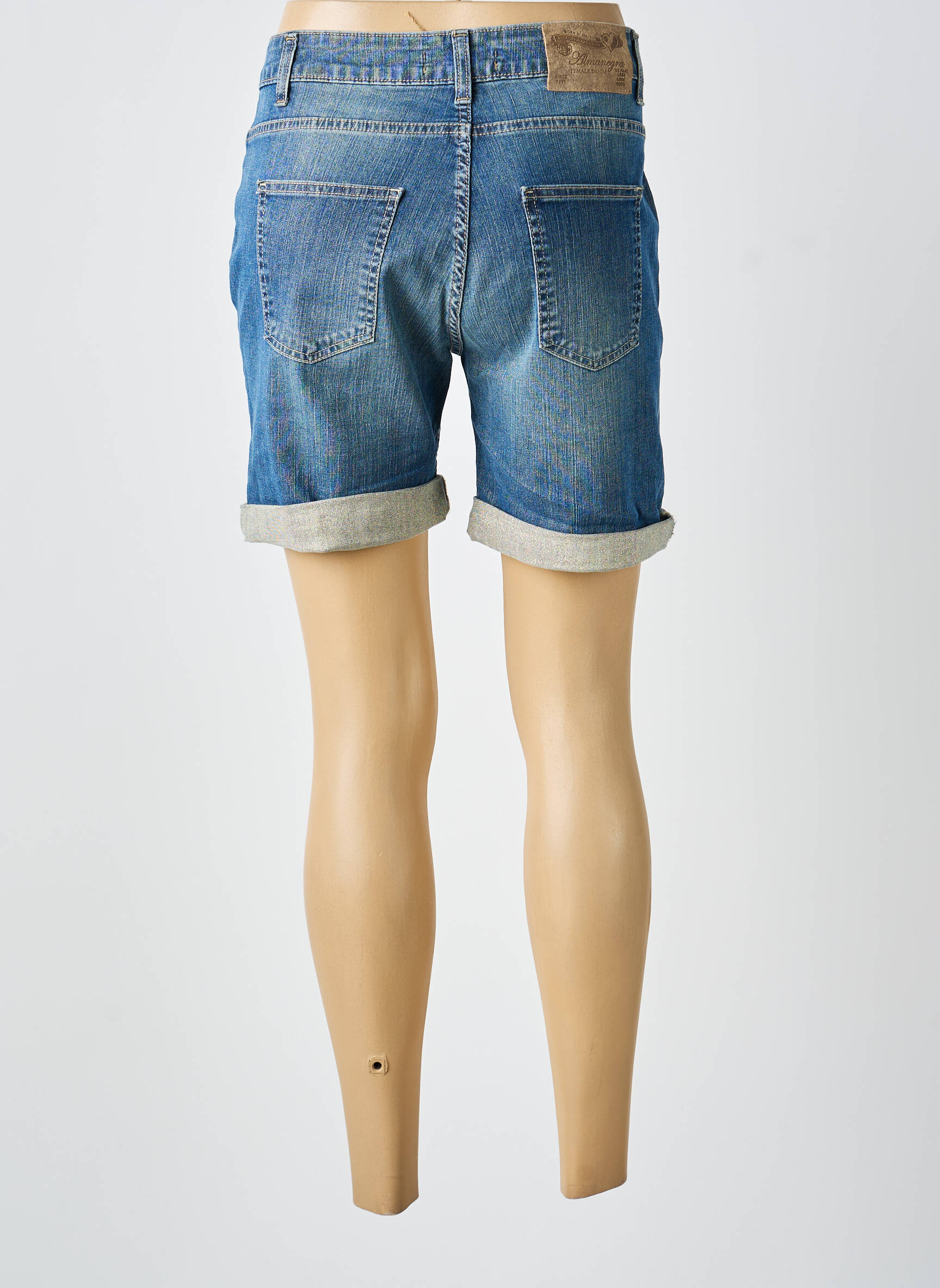 Șort țesătură denim mărime normală albastru ALMANEGRA femeie