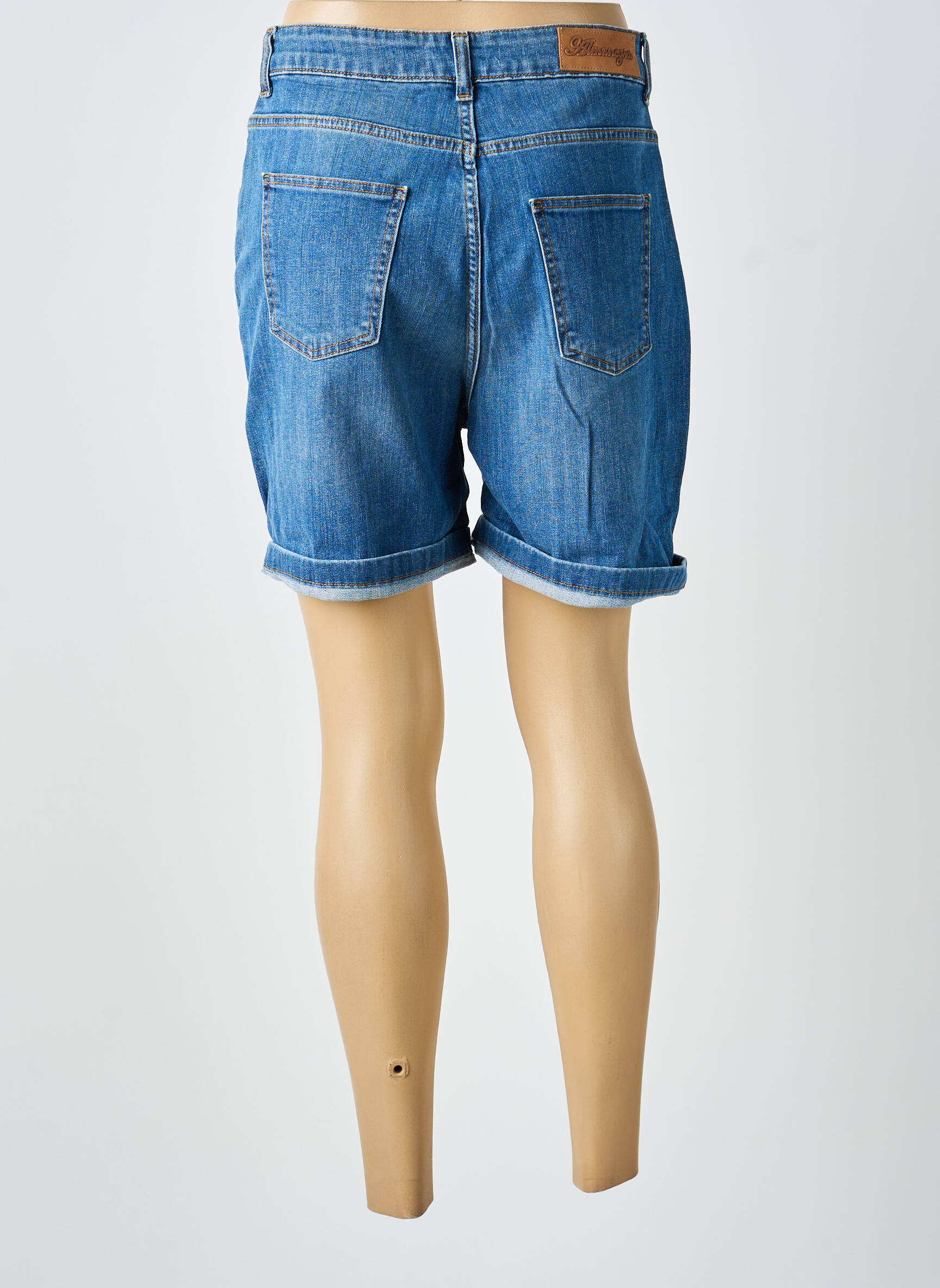 Șort țesătură denim mărime normală albastru ALMANEGRA femeie