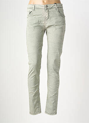 Pantalon slim talie elastică mărime normală verde MARYLEY femeie