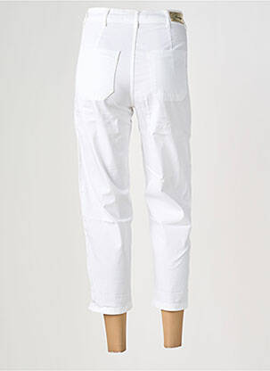 Pantalon 7/8 talie înaltă talie înaltă alb ALMANEGRA femeie