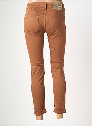 Pantalon slim talie elastică mărime normală maro ALMANEGRA femeie