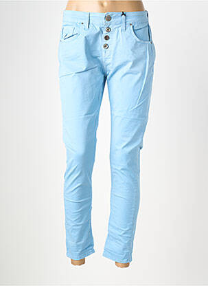 Pantalon 7/8 elasticitate mărime normală albastru ALMANEGRA femeie