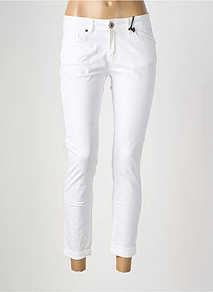 Pantalon 7/8 elasticitate mărime normală alb ALMANEGRA femeie