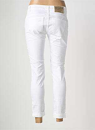Pantalon slim țesătură poplin mărime normală alb ALMANEGRA femeie