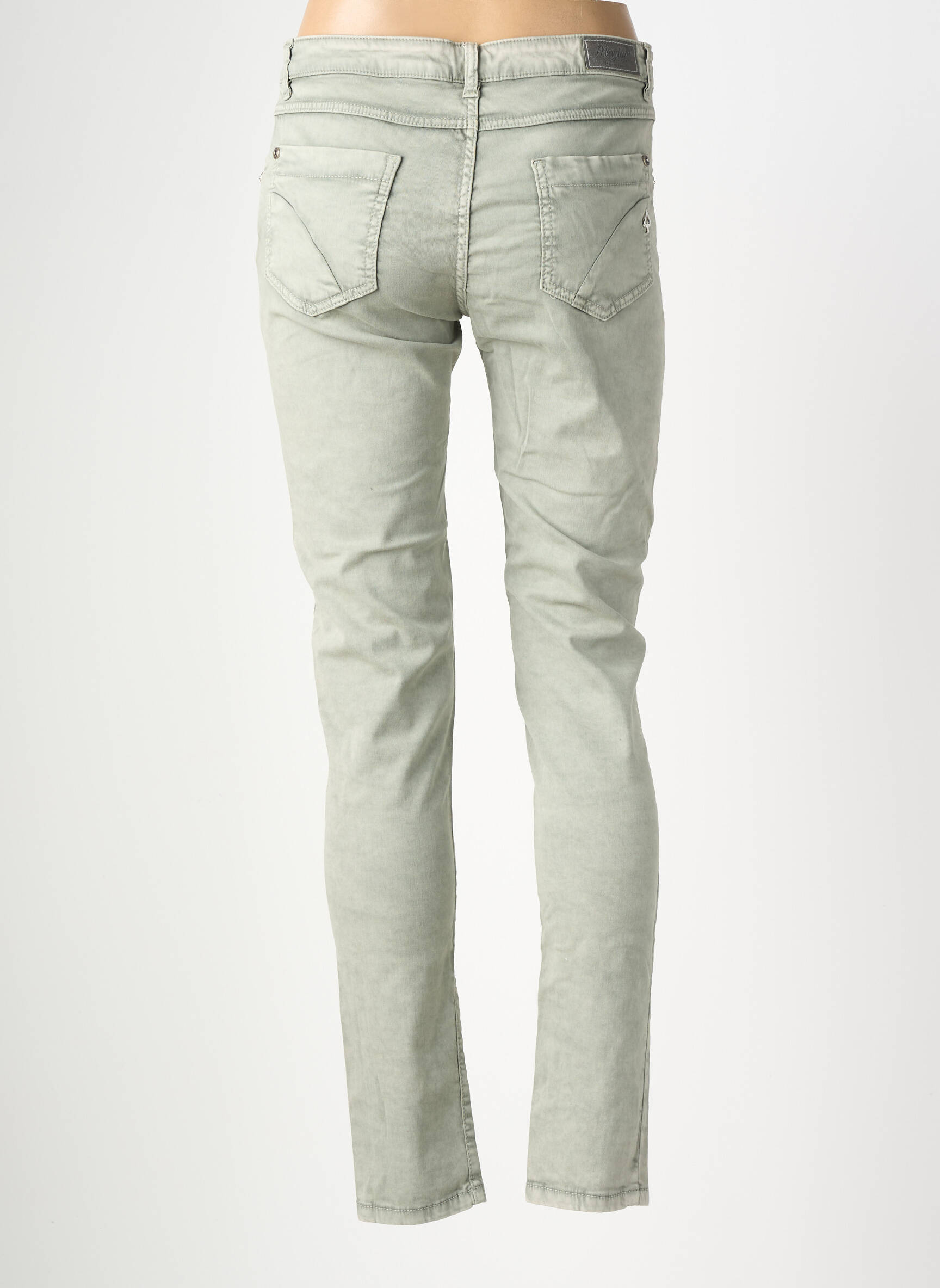 Pantalon slim talie elastică mărime normală verde MARYLEY femeie