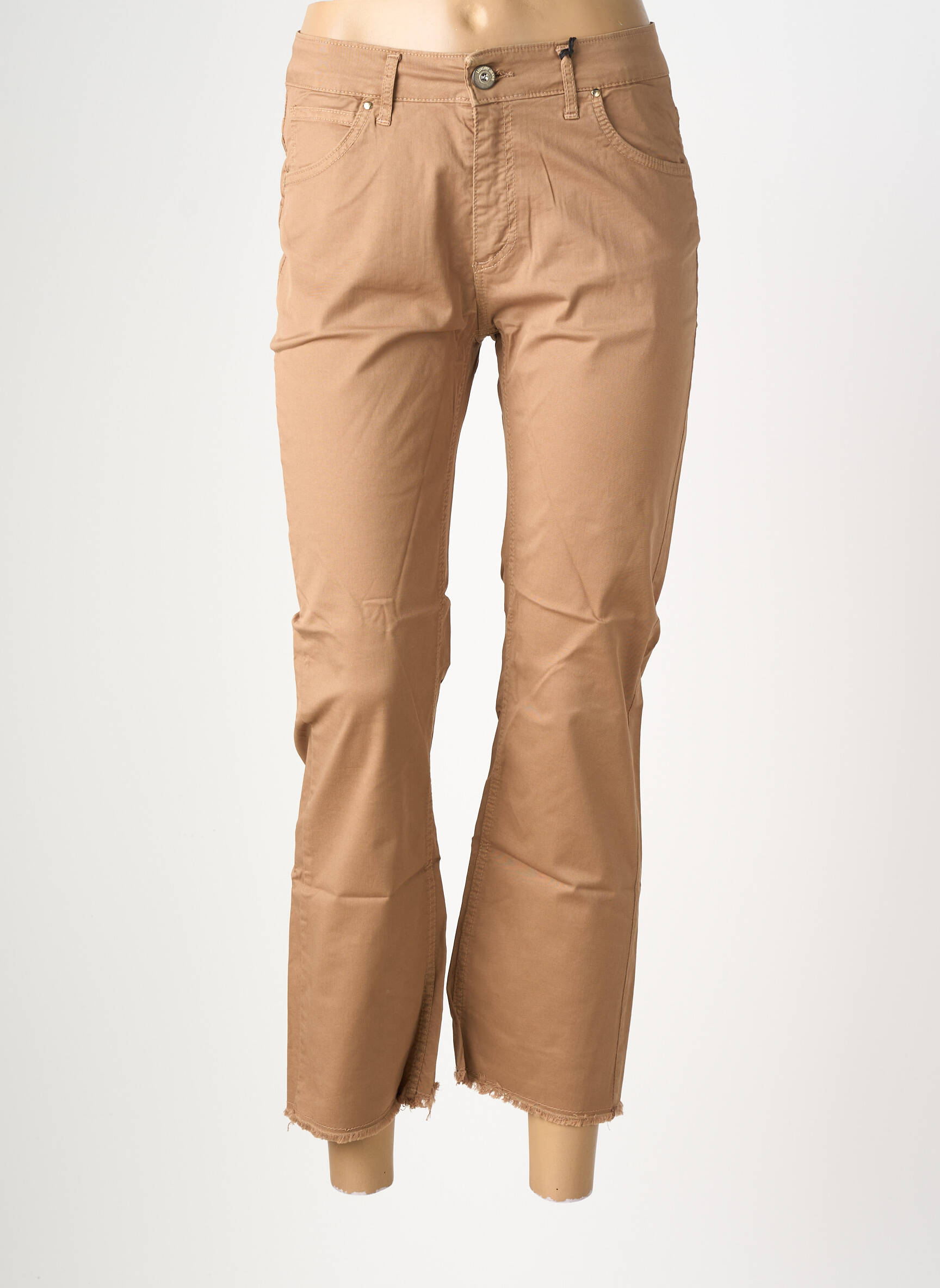 Pantalon 7/8 elasticitate mărime normală maro ALMANEGRA femeie