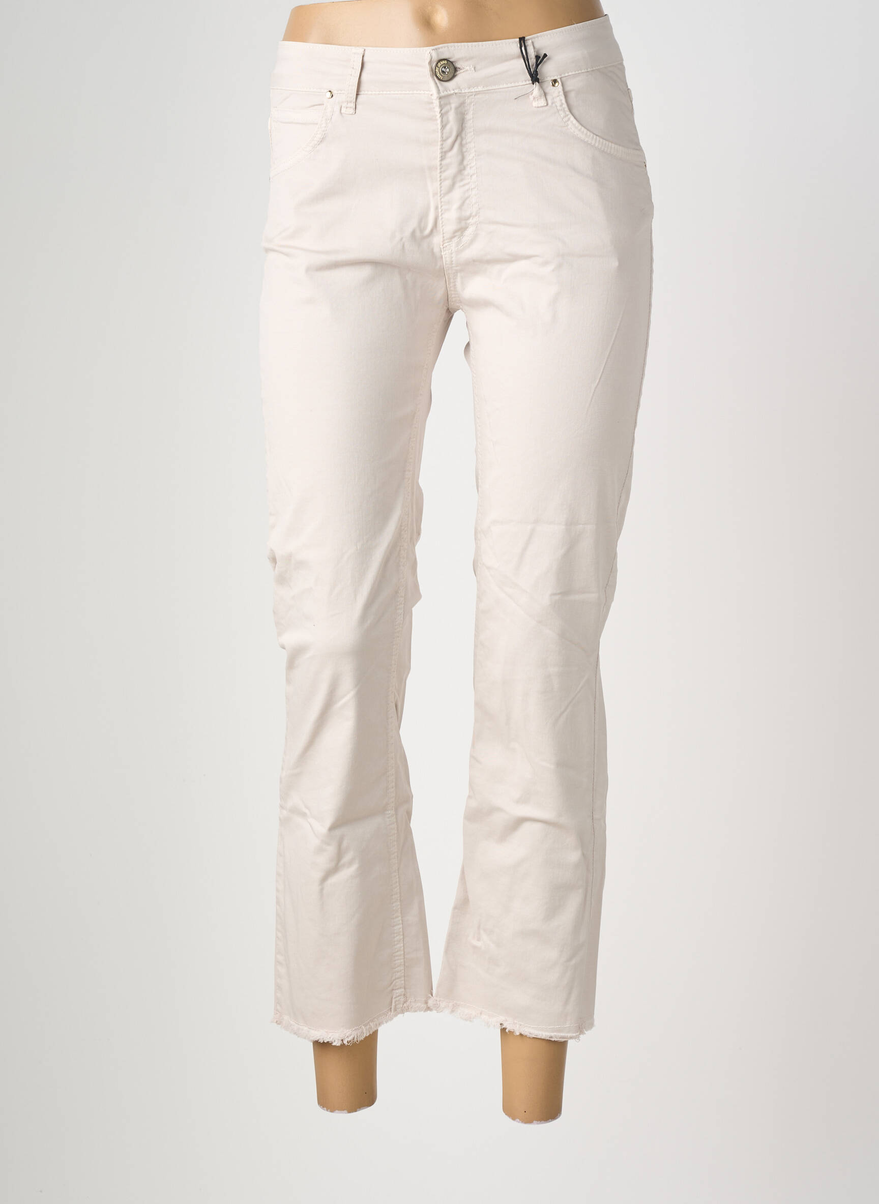 Pantalon 7/8 elasticitate mărime normală bej ALMANEGRA femeie