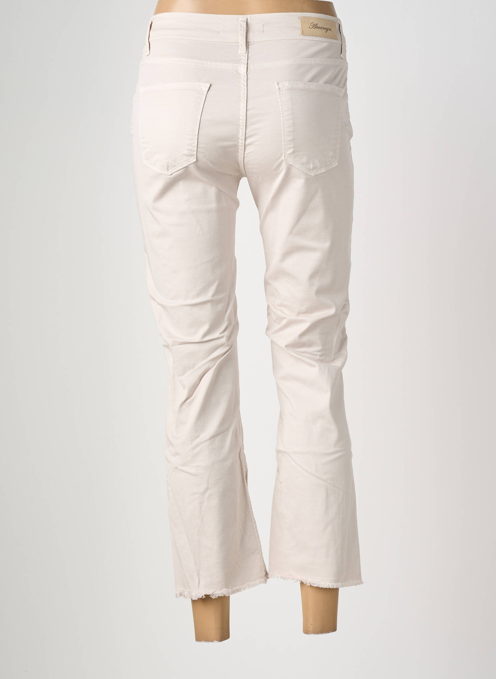 Pantalon 7/8 elasticitate mărime normală bej ALMANEGRA femeie