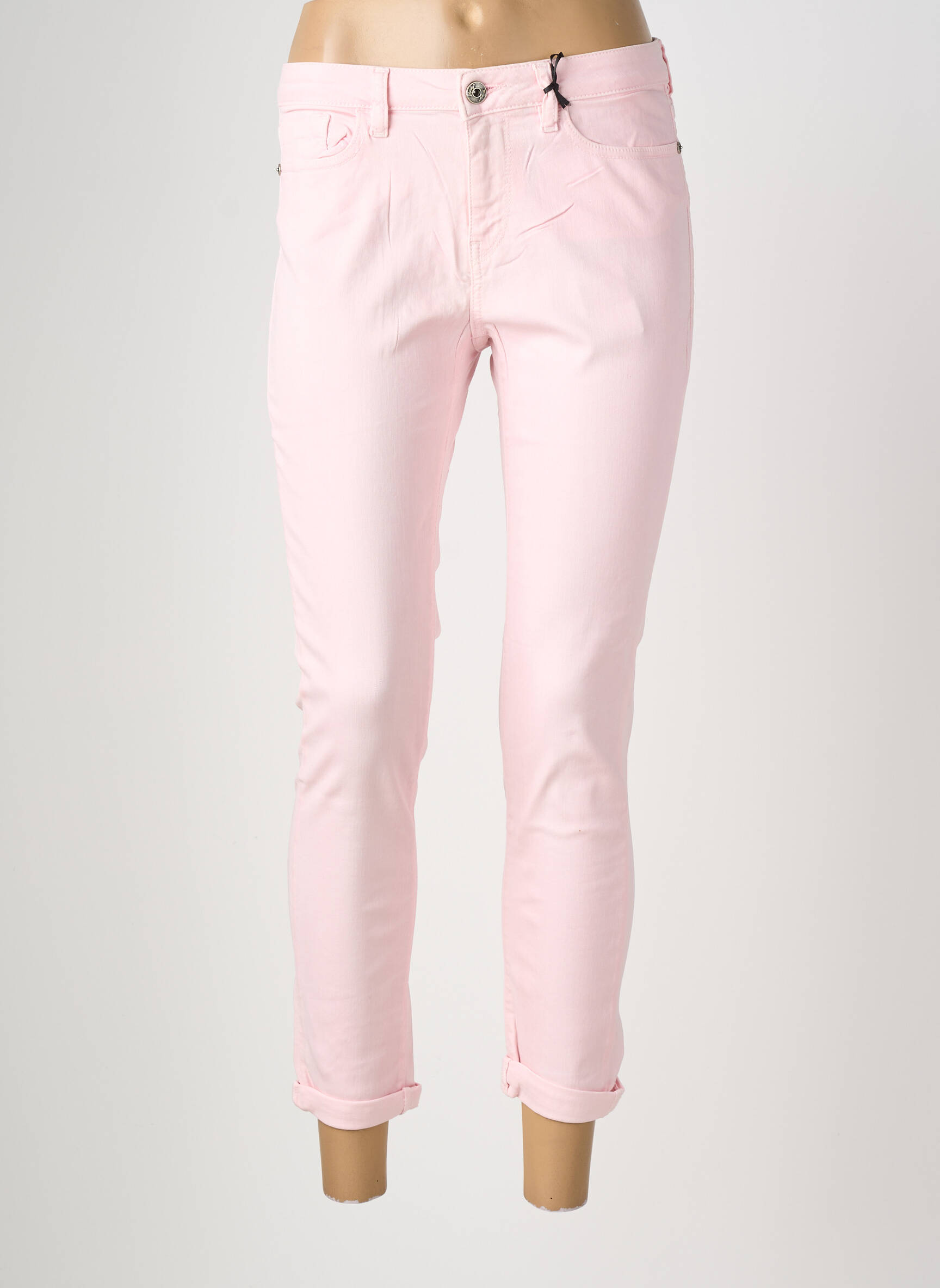 Pantalon slim elasticitate mărime normală roz MARYLEY femeie