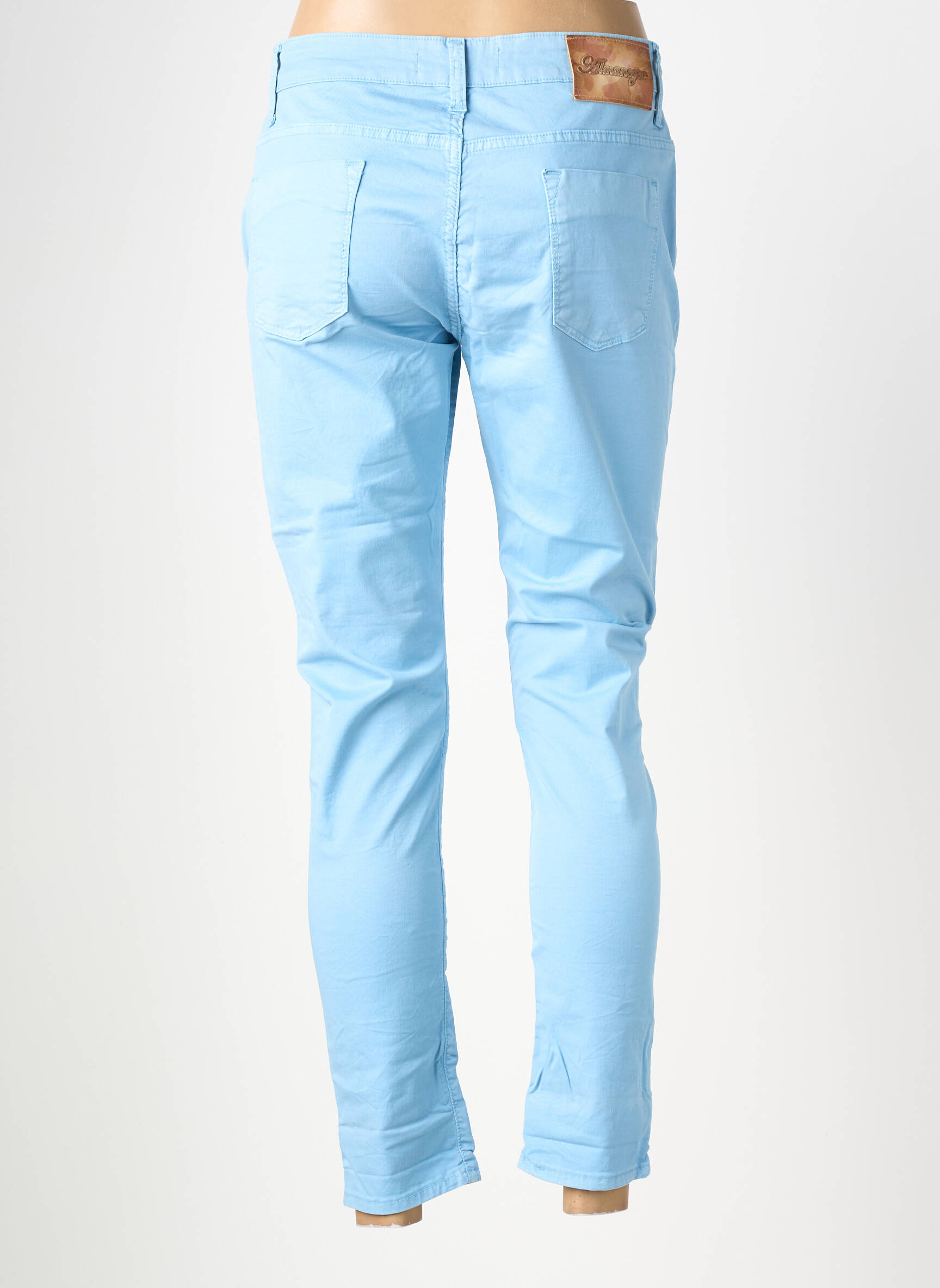 Pantalon 7/8 elasticitate mărime normală albastru ALMANEGRA femeie