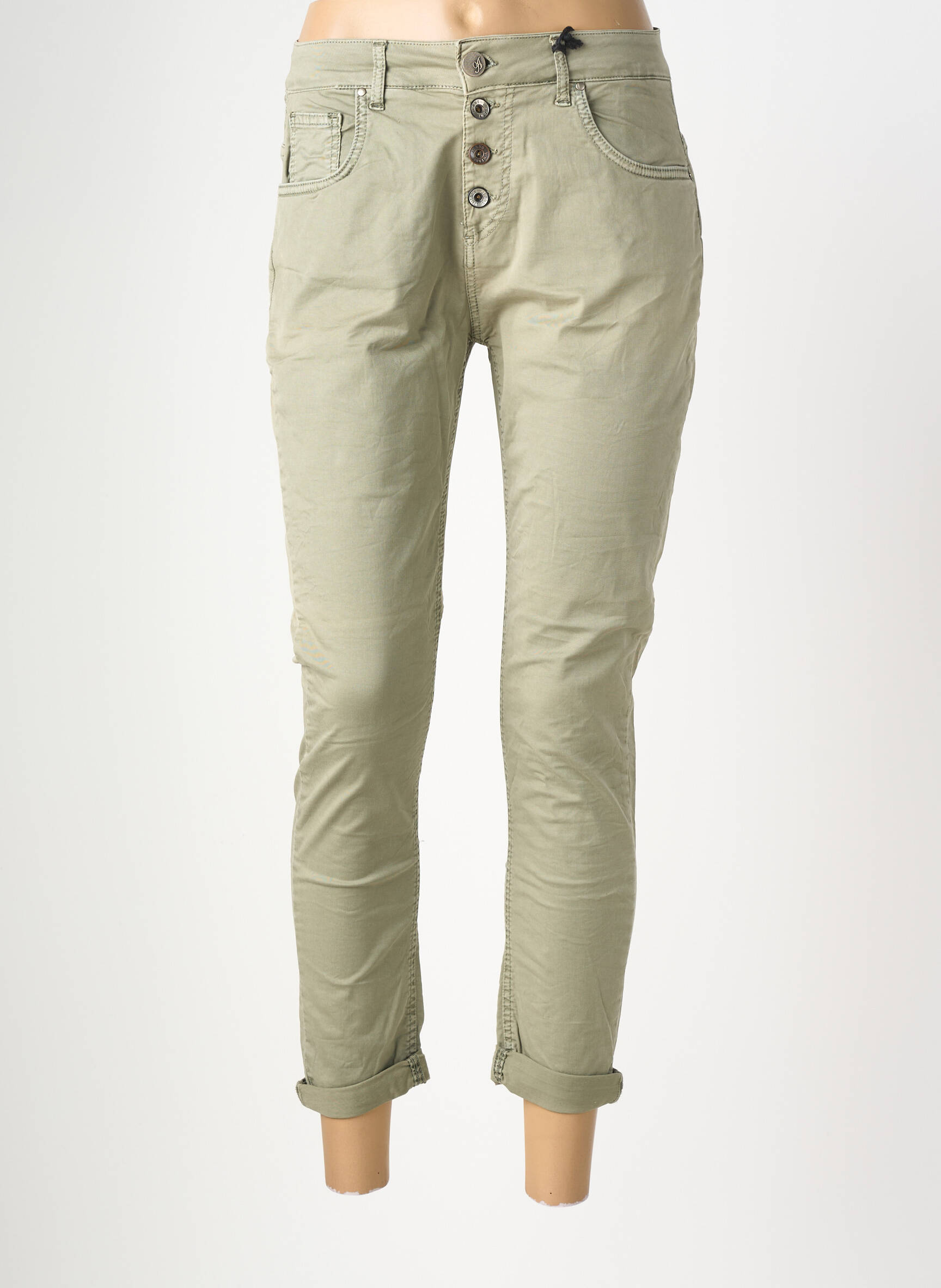 Pantalon 7/8 elasticitate mărime normală verde ALMANEGRA femeie